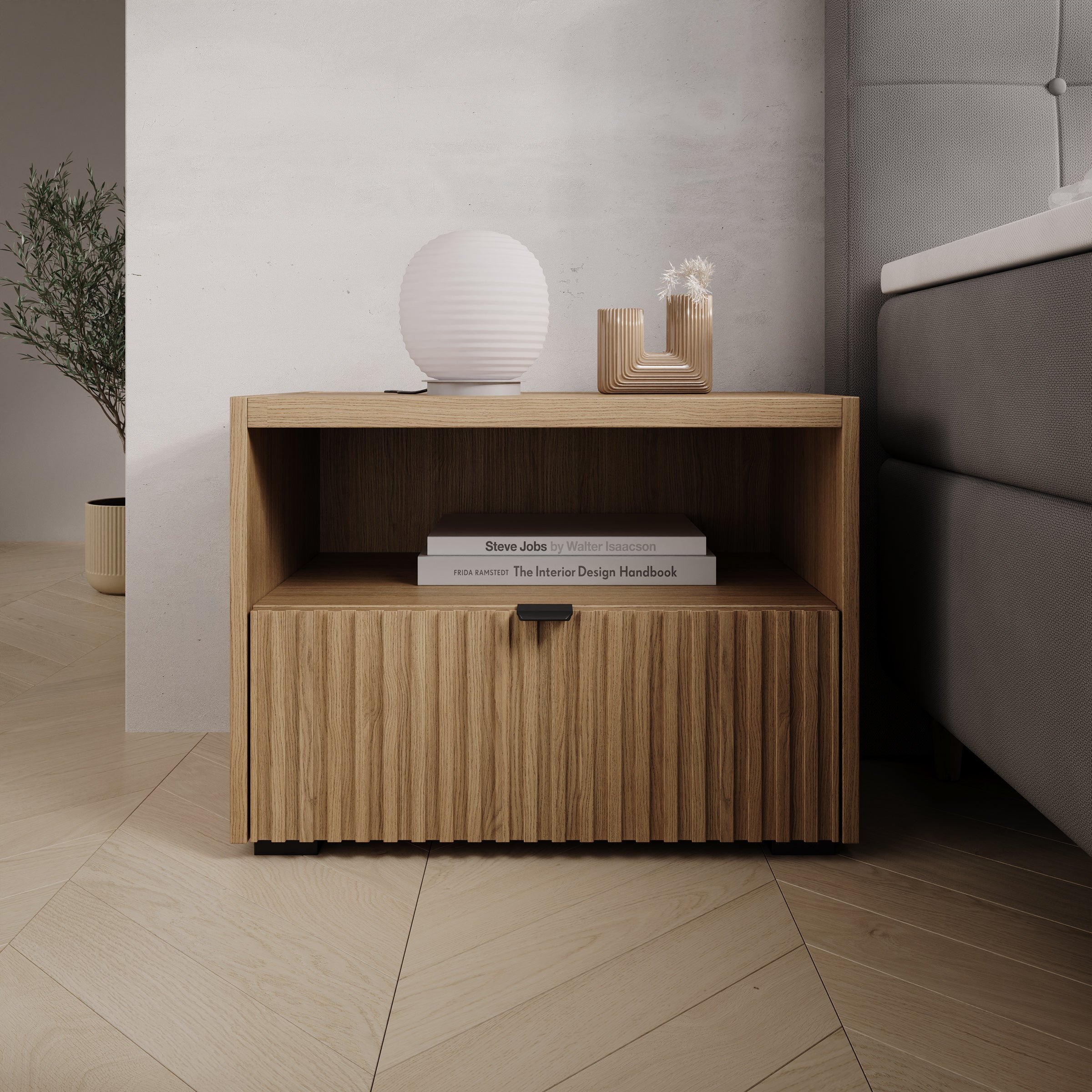 Callahan - Nachtkastje - Eiken - 59x40x44 cm