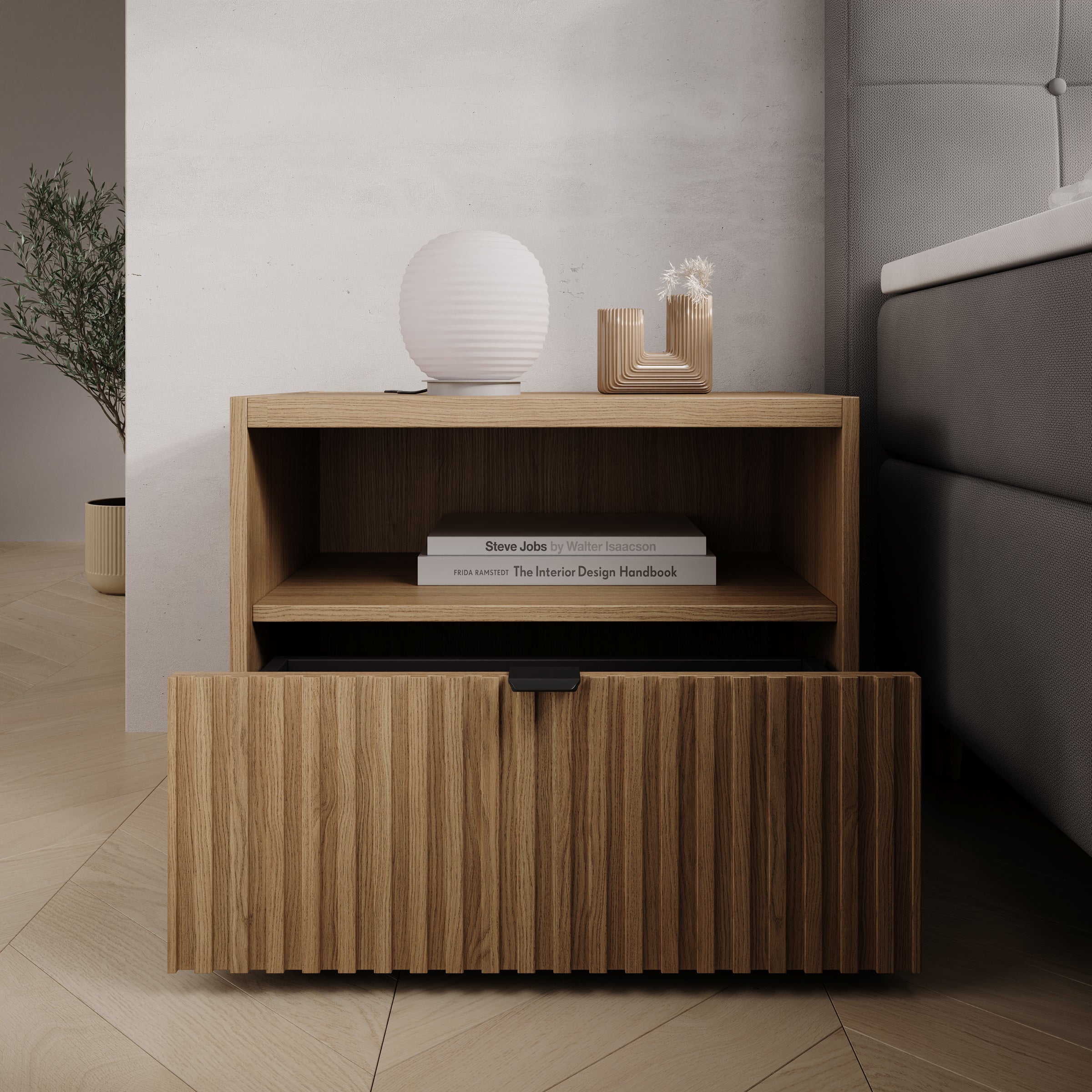 Callahan - Nachtkastje - Eiken - 59x40x44 cm