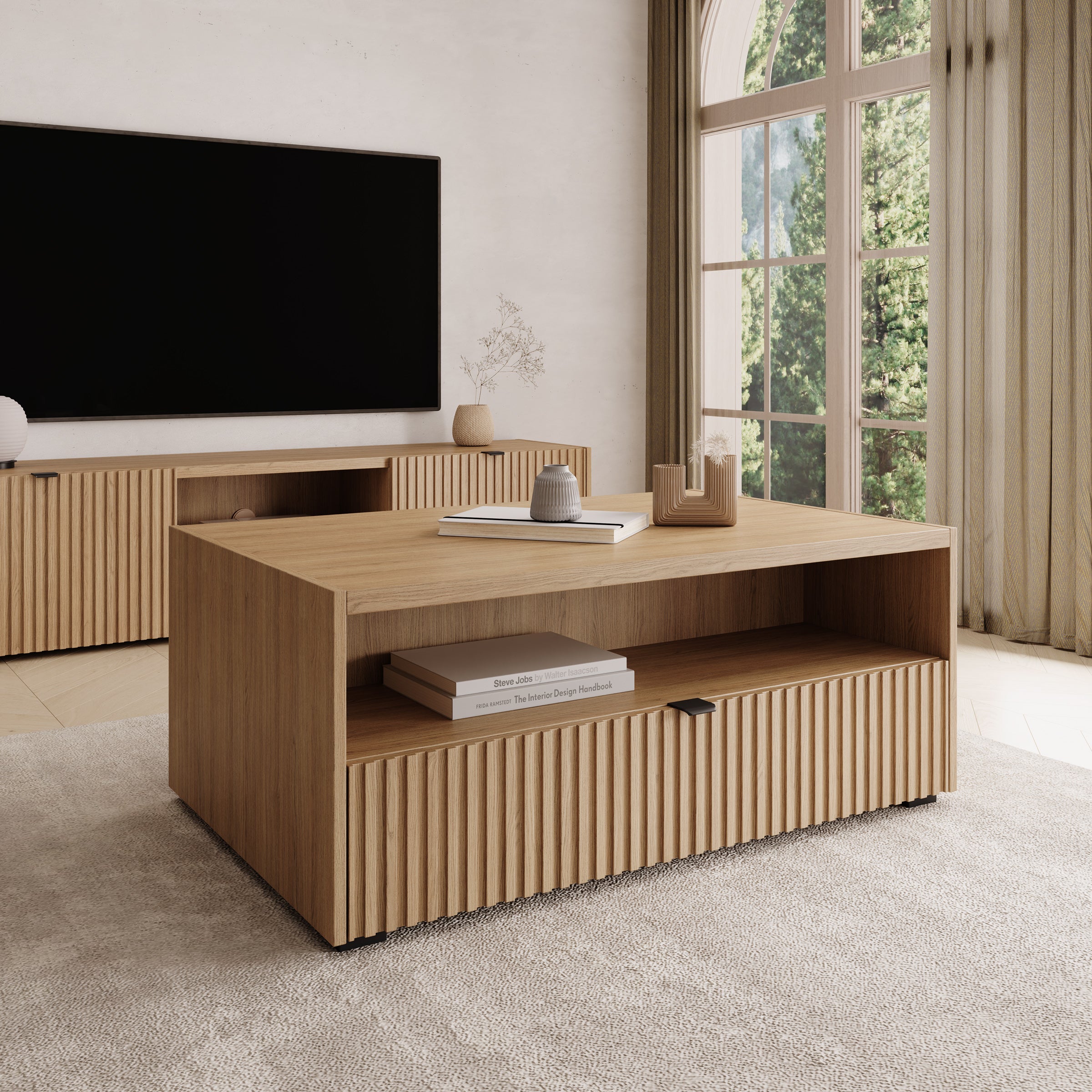 Callahan - Salontafel - Eiken - 100x65x42 cm