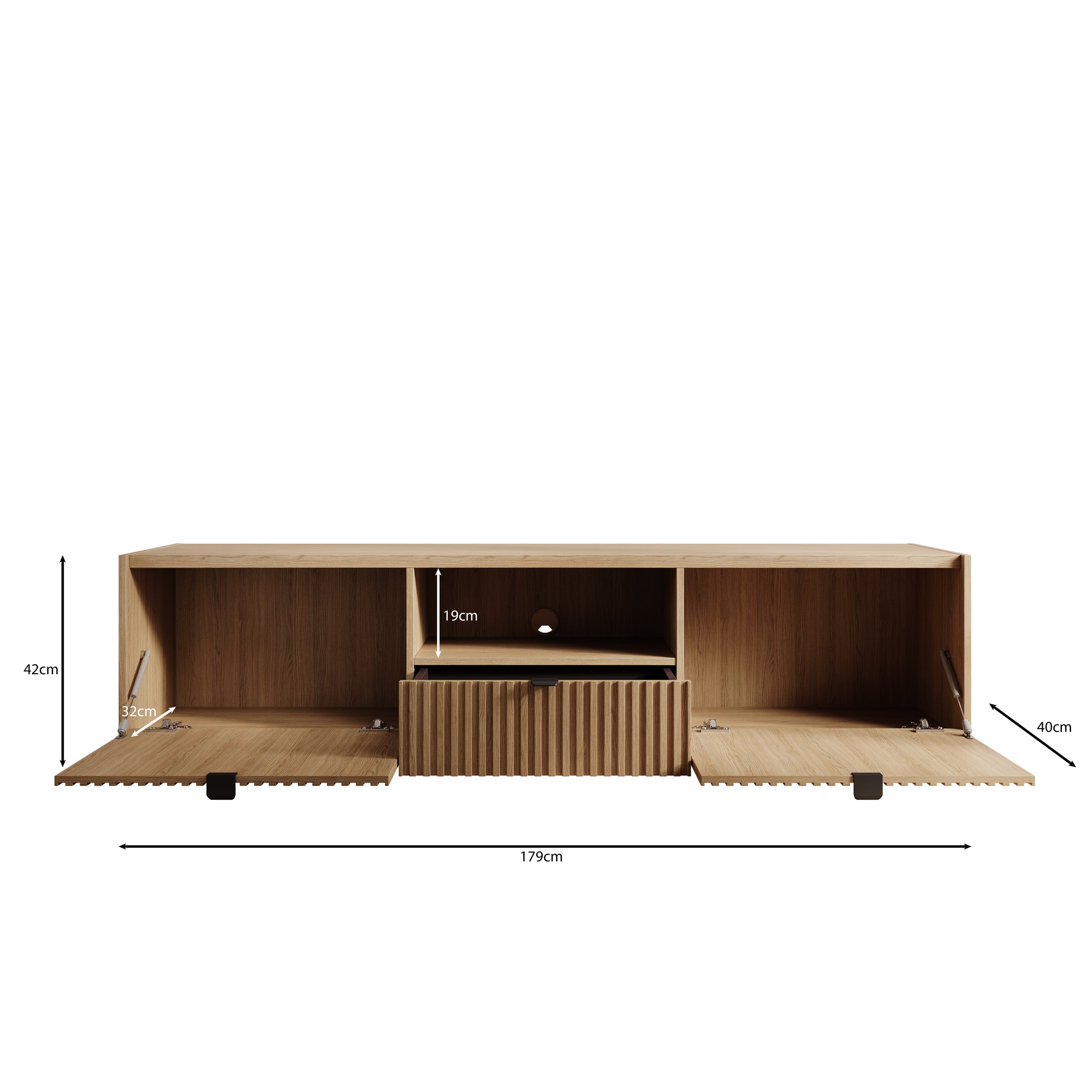 Callahan - TV-Meubel - Eiken - 179x40x42 cm