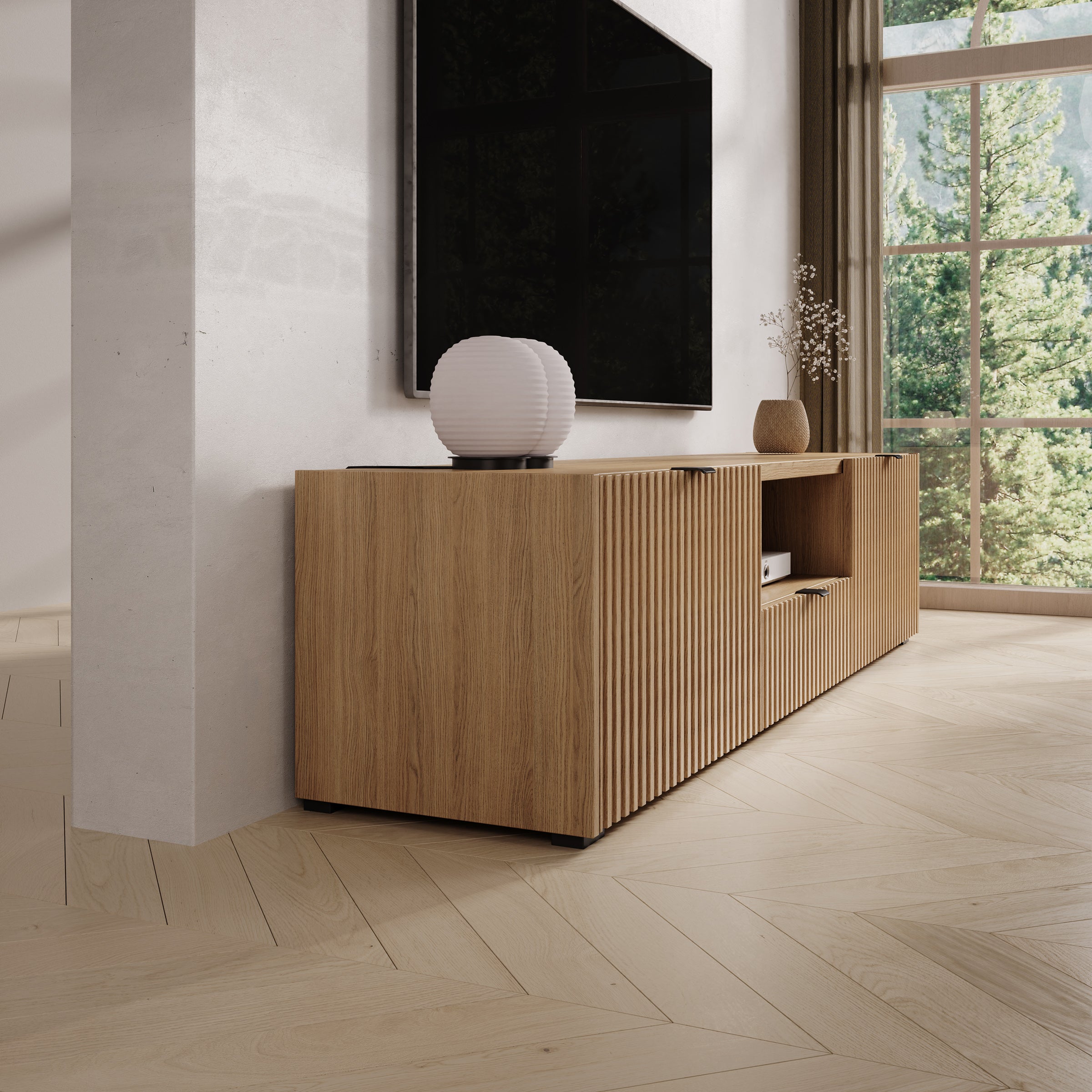 Callahan - TV-Meubel - Eiken - 179x40x42 cm