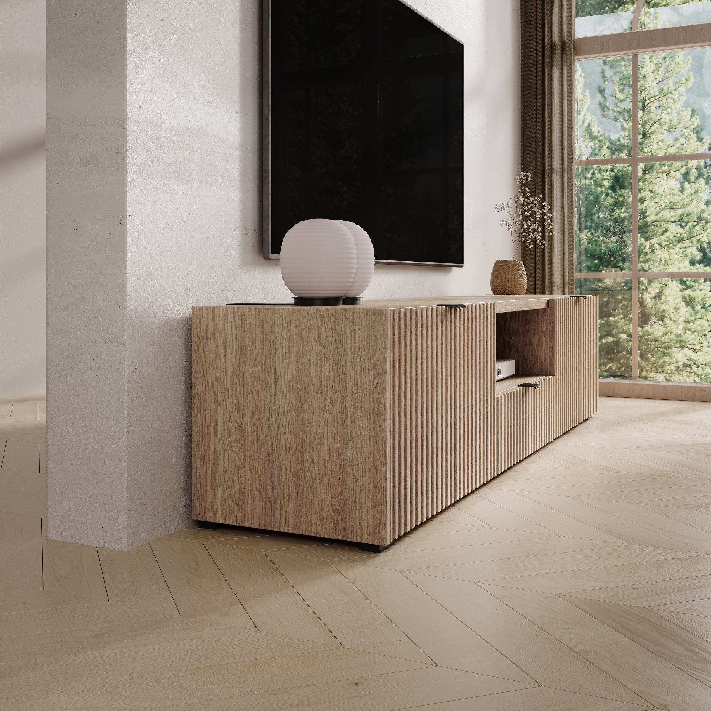 Callahan - TV-Meubel - Eiken - 179x40x42 cm