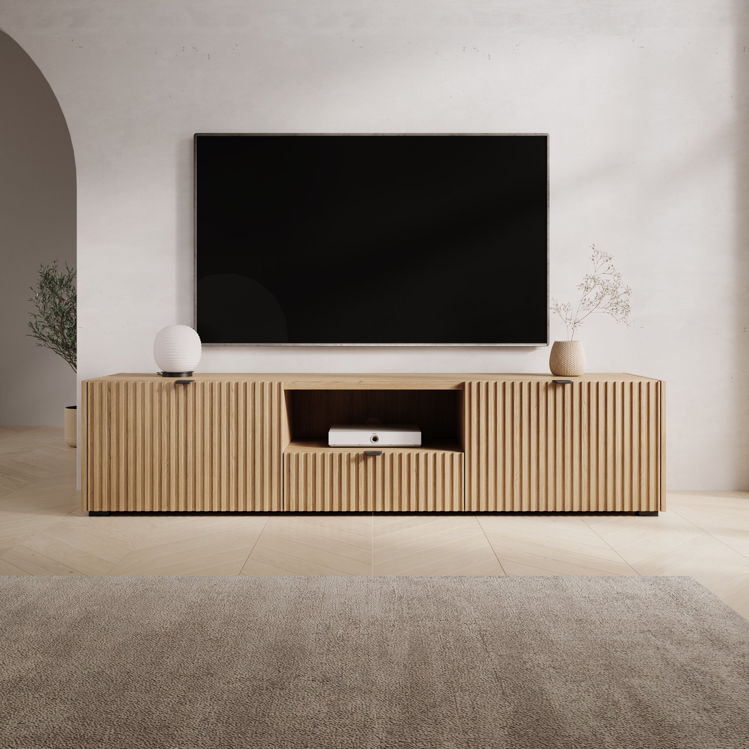 Callahan - TV-Meubel - Eiken - 179x40x42 cm
