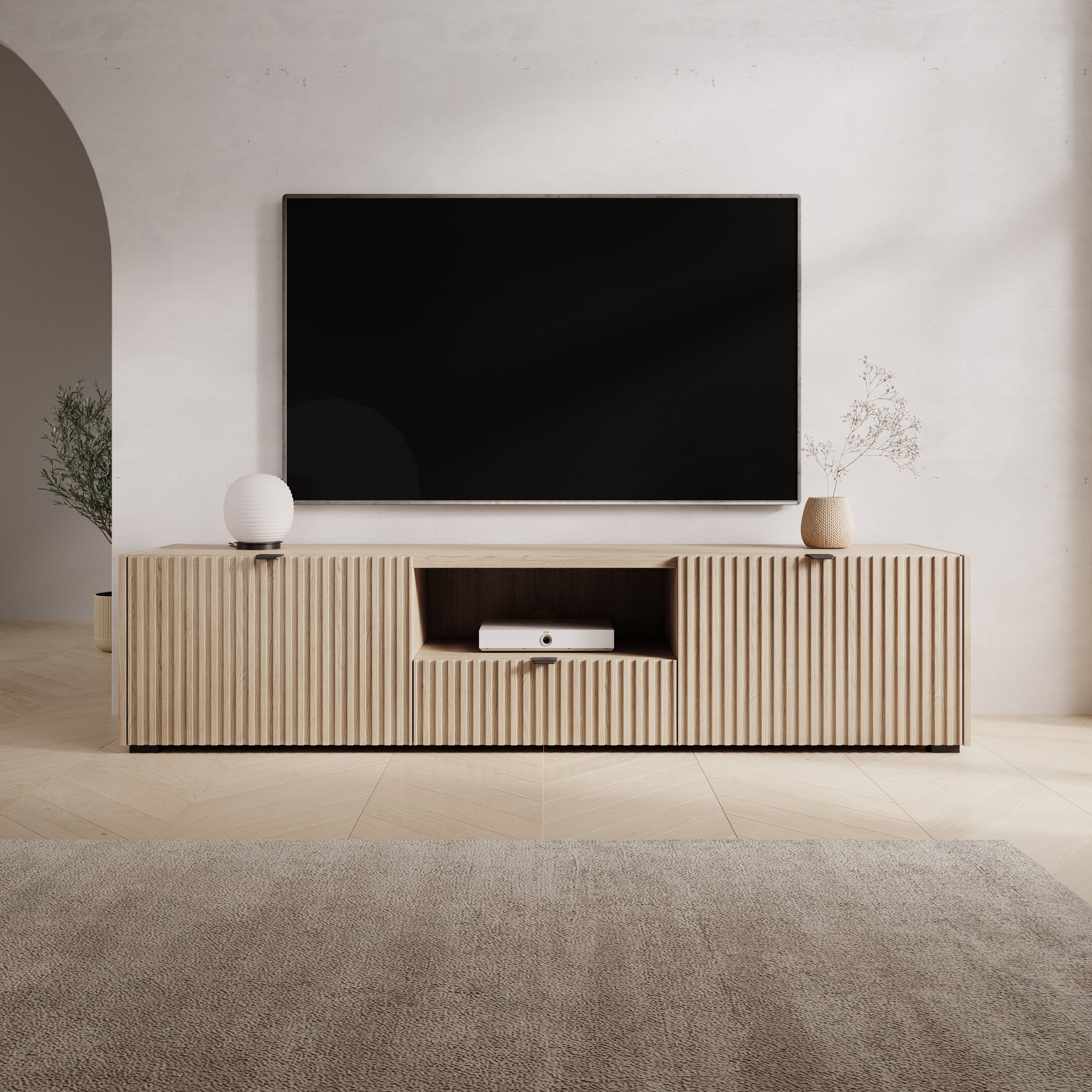 Callahan - TV-Meubel - Eiken - 179x40x42 cm