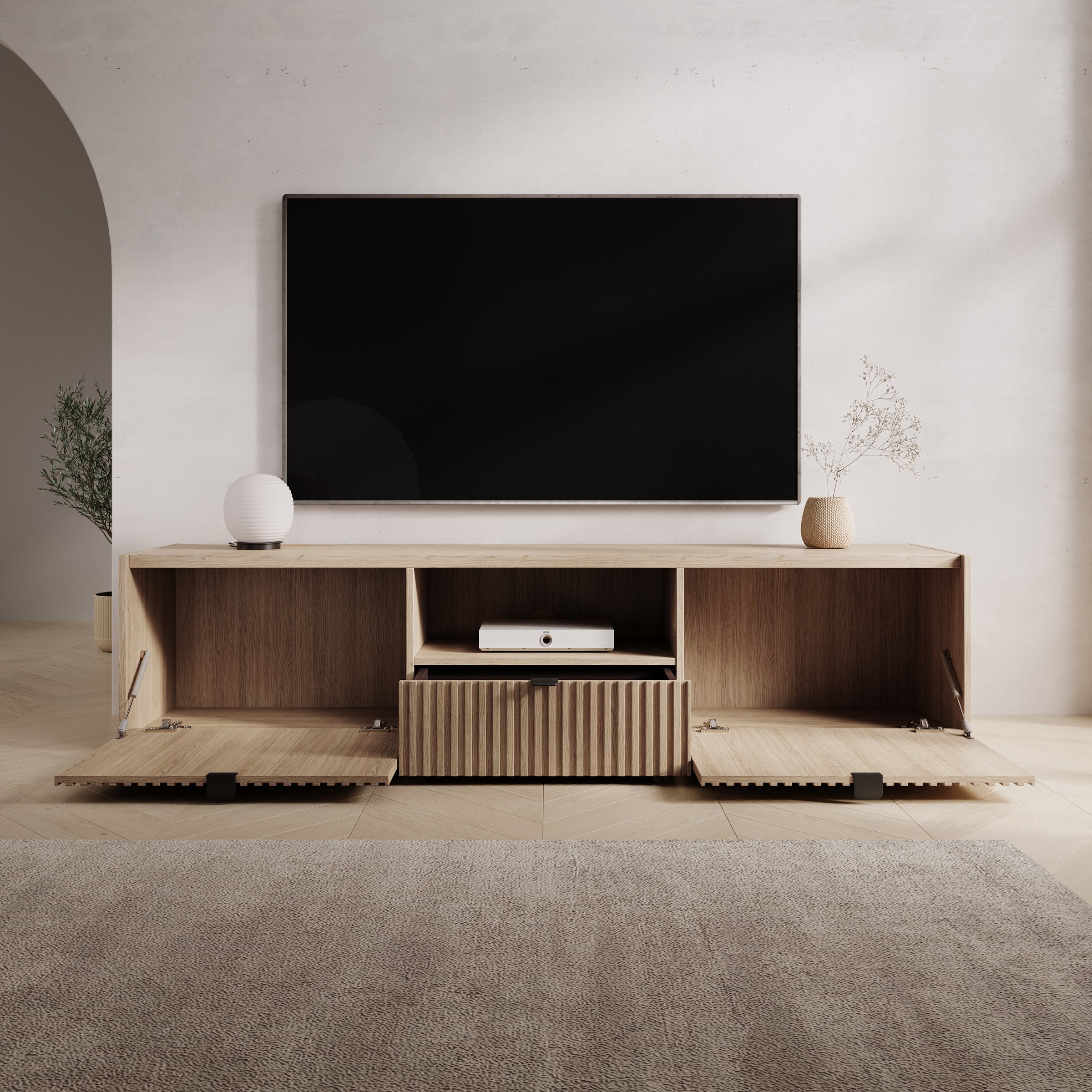 Callahan - TV-Meubel - Eiken - 179x40x42 cm