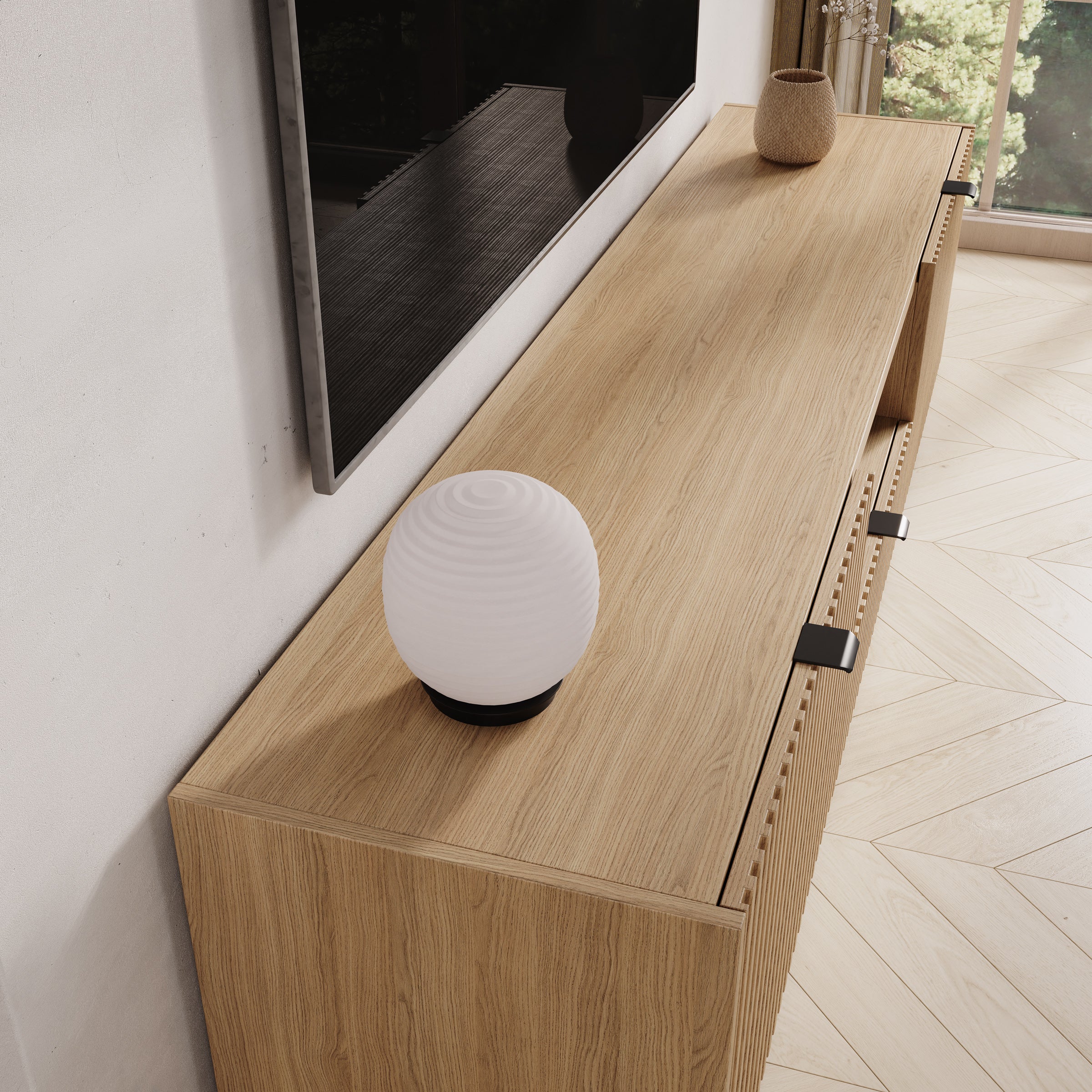 Callahan - TV-Meubel - Eiken - 179x40x42 cm