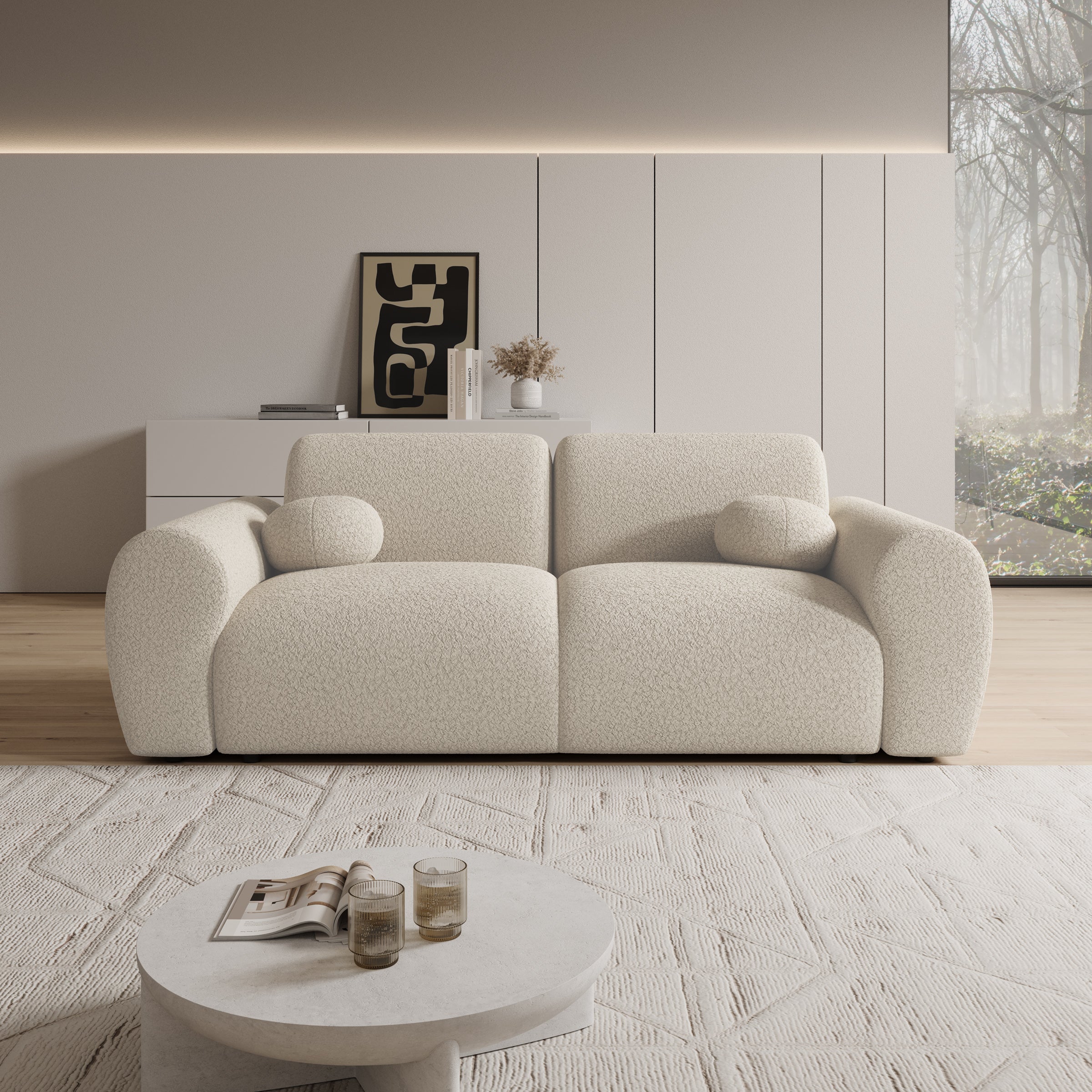 Canyon - 2-zitsbank - Teddystof beige - 205x105x75 cm