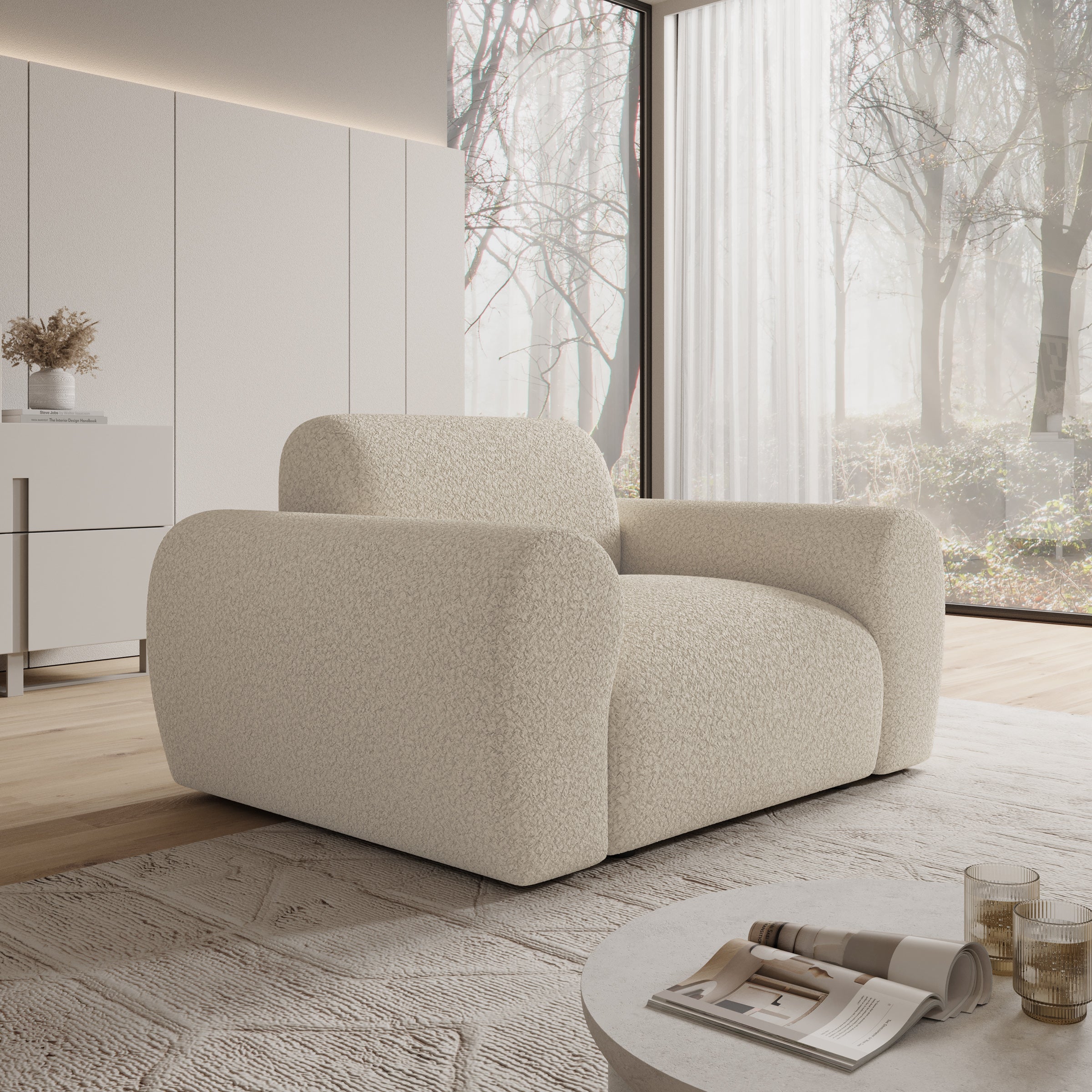 Canyon - Fauteuil - Teddystof beige - 110x105x75 cm