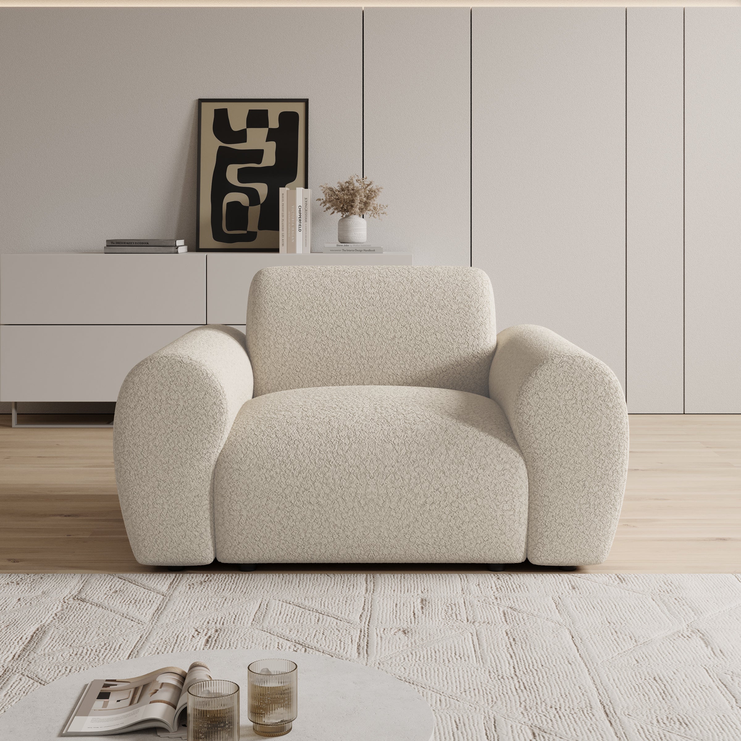 Canyon - Fauteuil - Teddystof beige - 110x105x75 cm