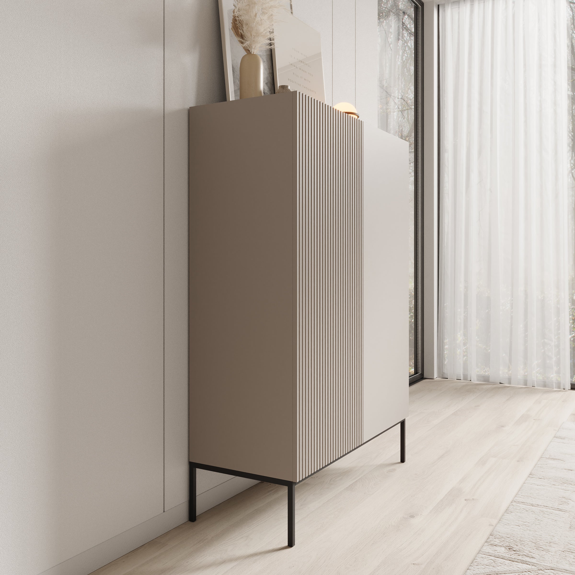 Capri - Dressoir - Beige - 100x42x140 cm