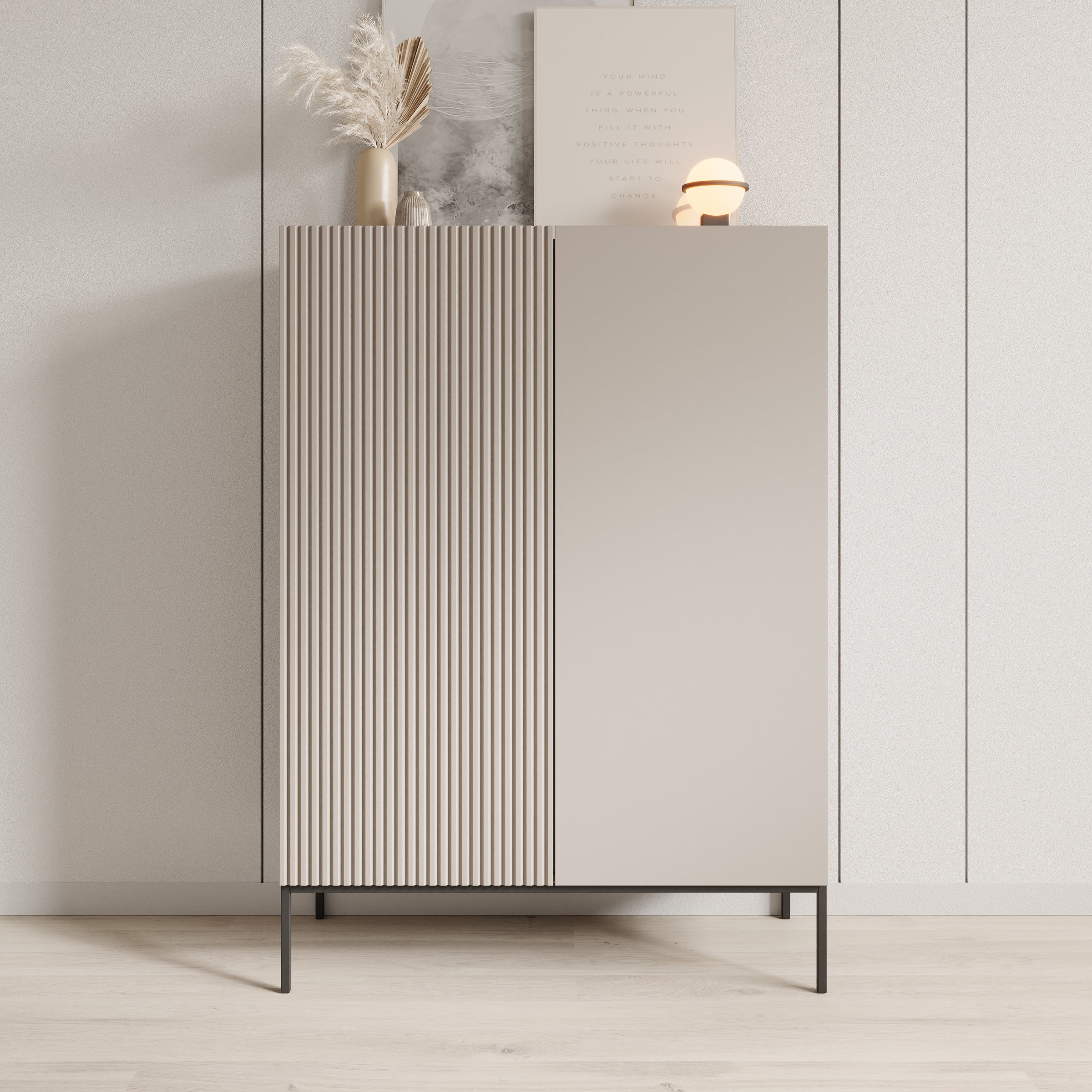 Capri - Dressoir - Beige - 100x42x140 cm