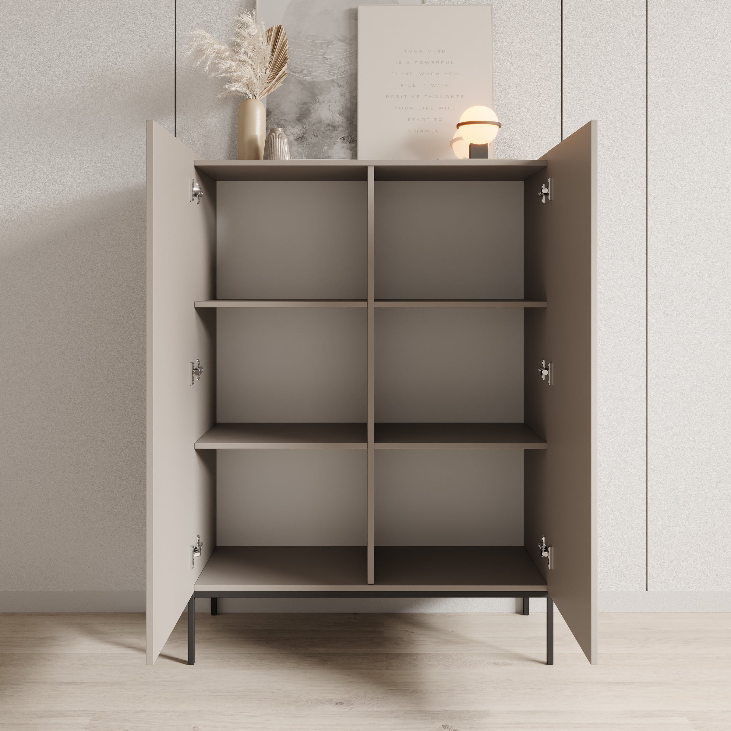 Capri - Dressoir - Beige - 100x42x140 cm