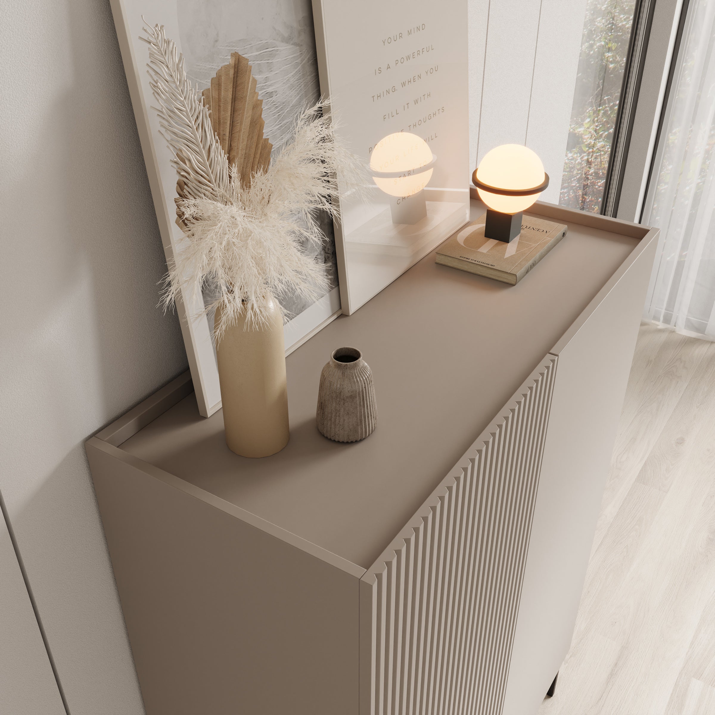 Capri - Dressoir - Beige - 100x42x140 cm