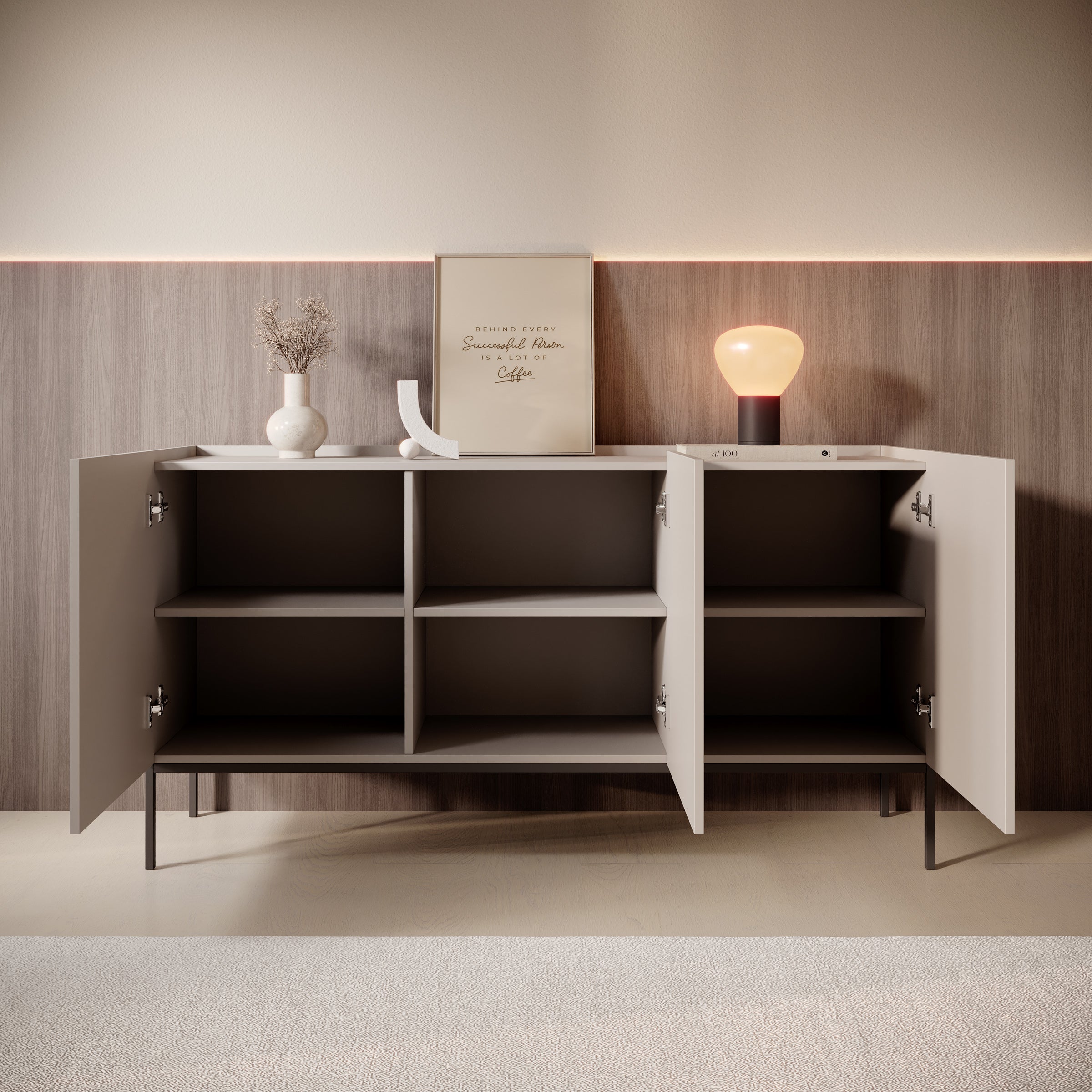 Capri - Dressoir - Beige - 150x42x80 cm