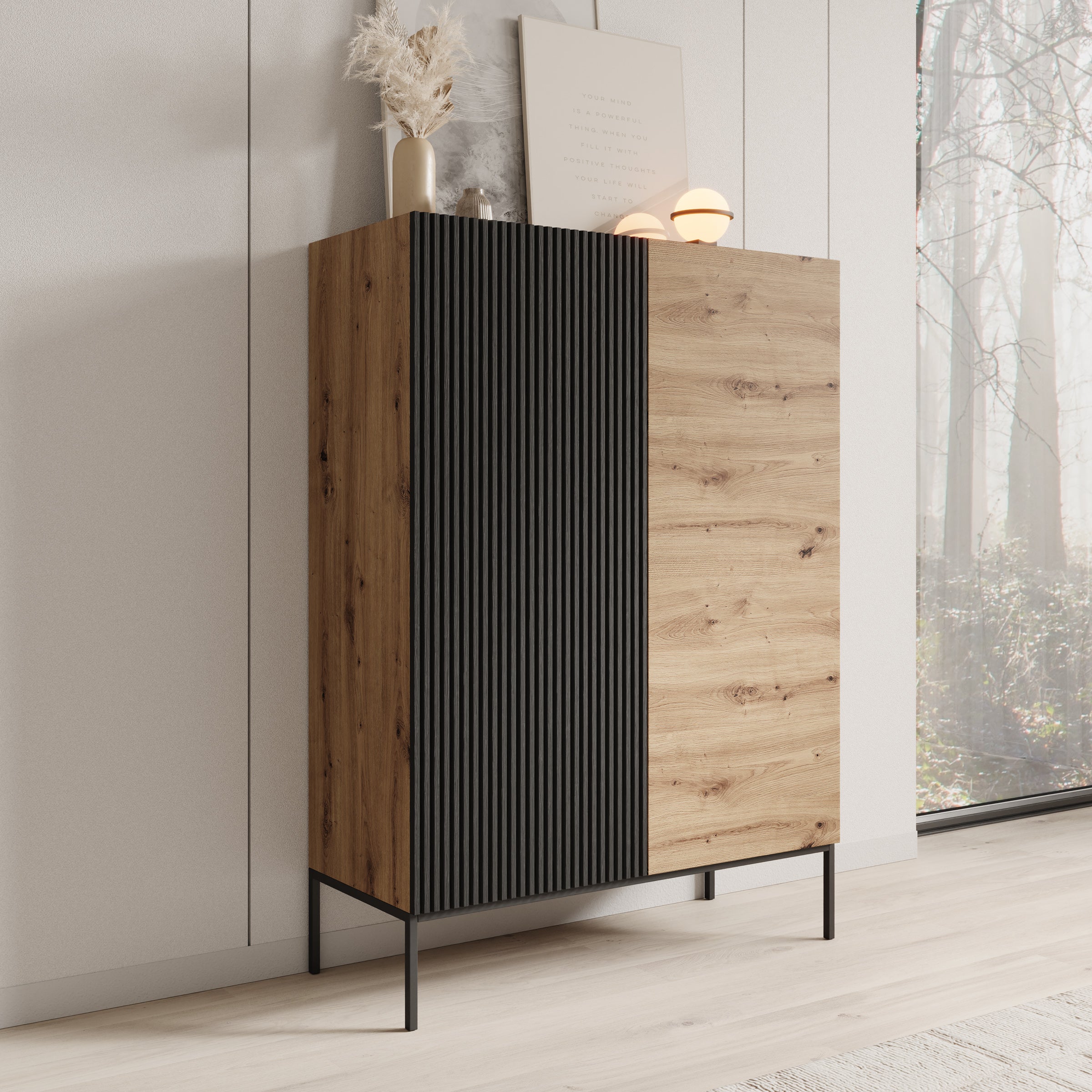 Capri - Dressoir - Eiken - 100x42x140 cm