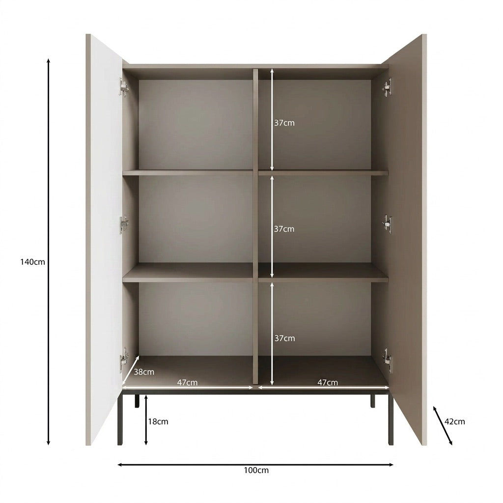 Capri - Dressoir - Eiken - 100x42x140 cm