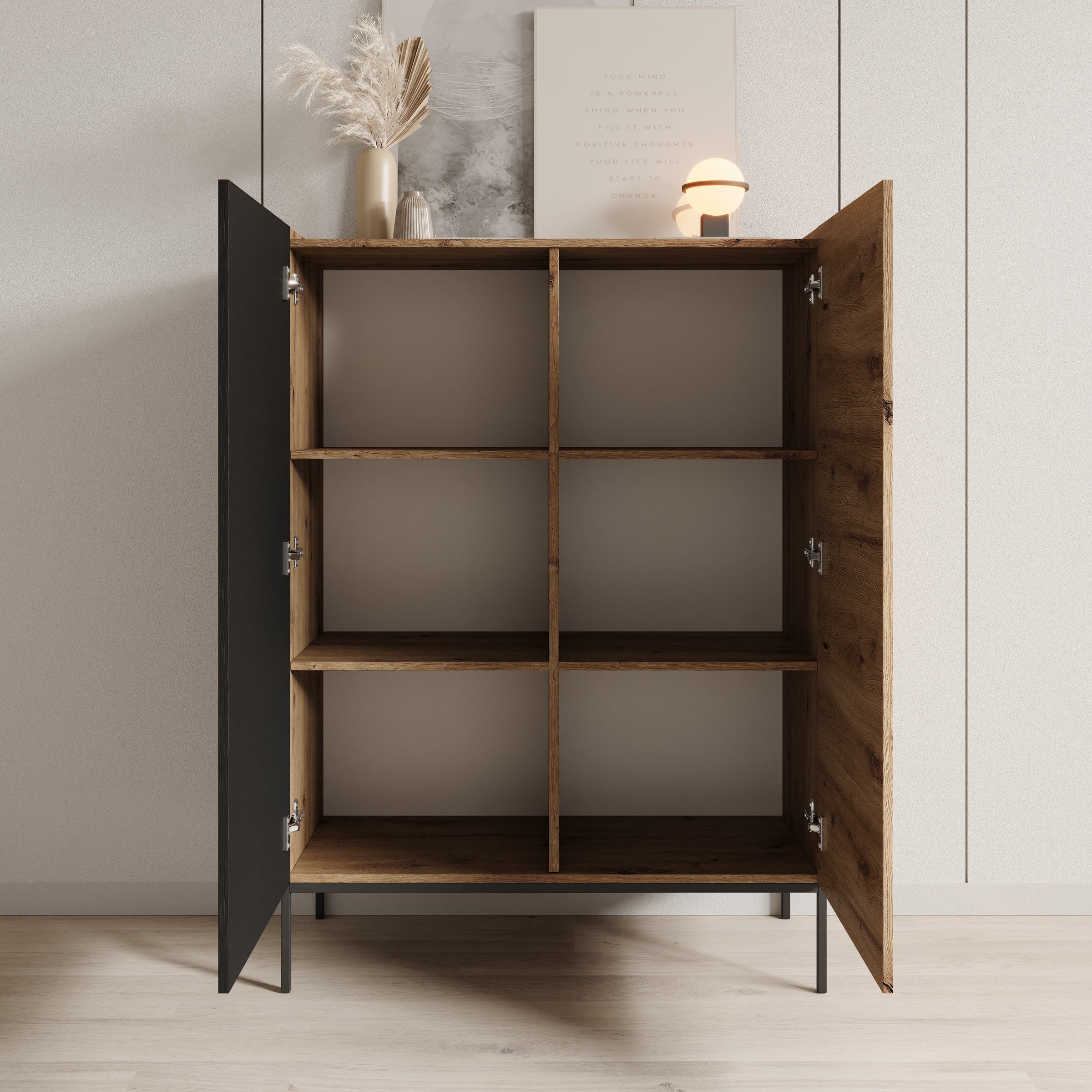 Capri - Dressoir - Eiken - 100x42x140 cm