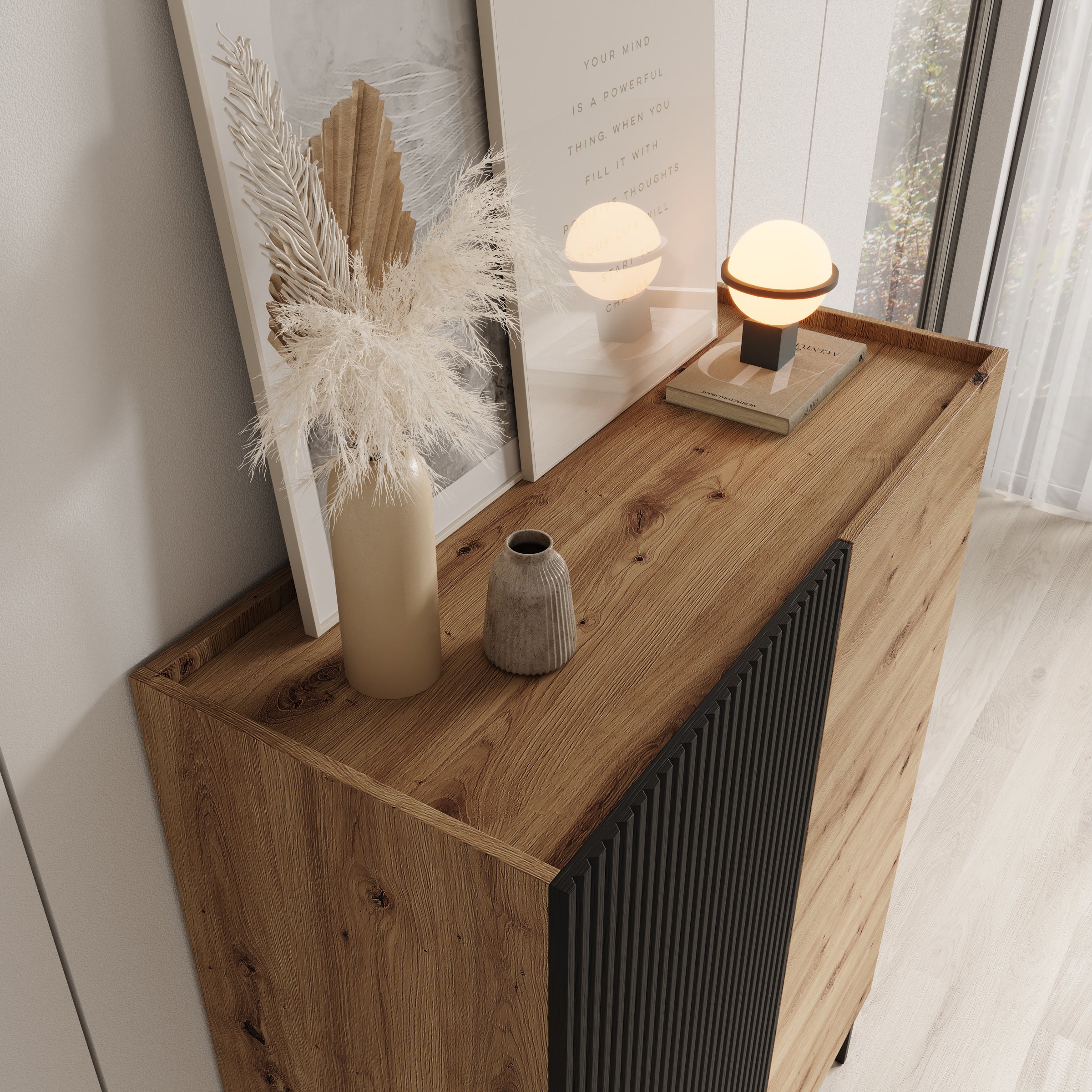 Capri - Dressoir - Eiken - 100x42x140 cm