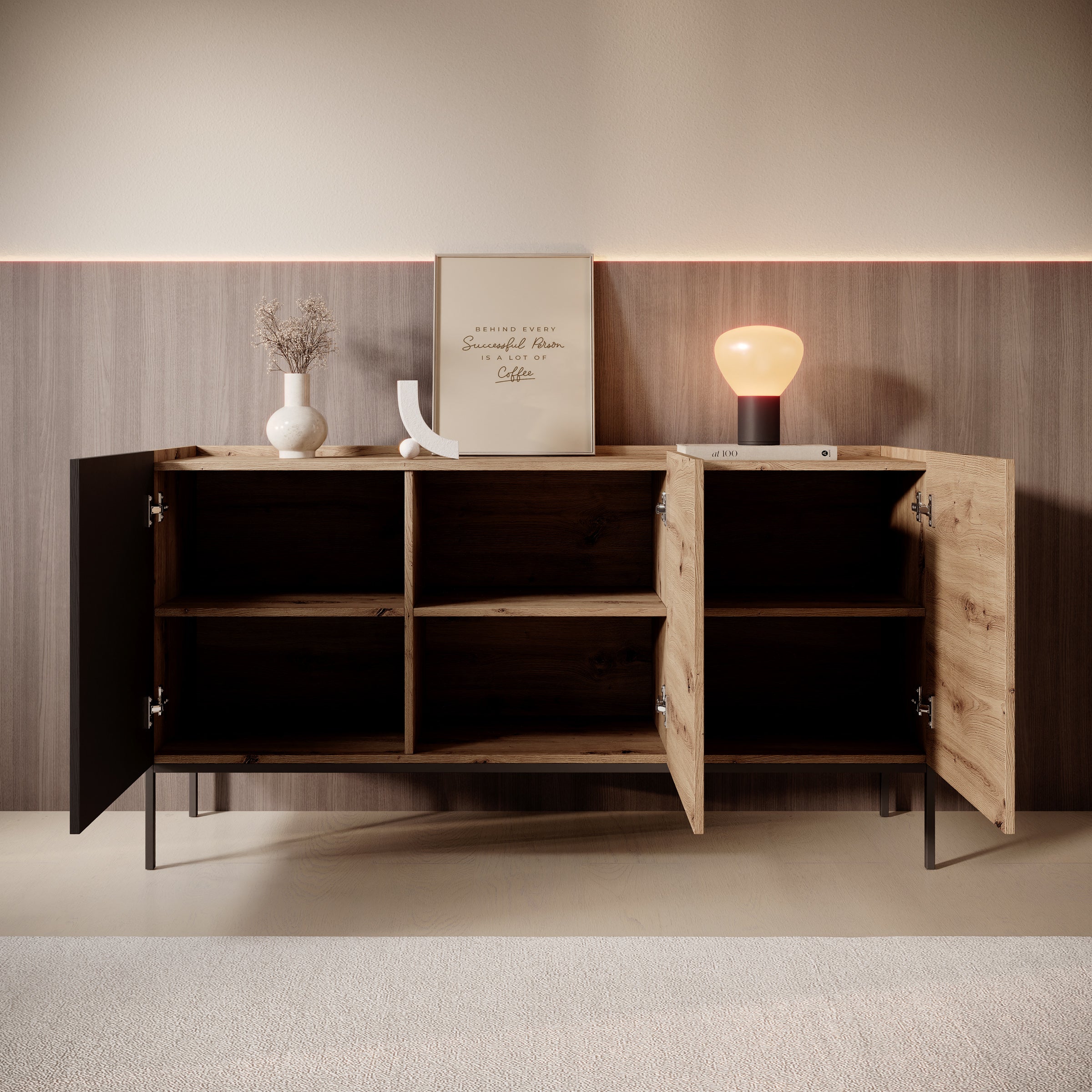 Capri - Dressoir - Eiken - 150x42x80 cm