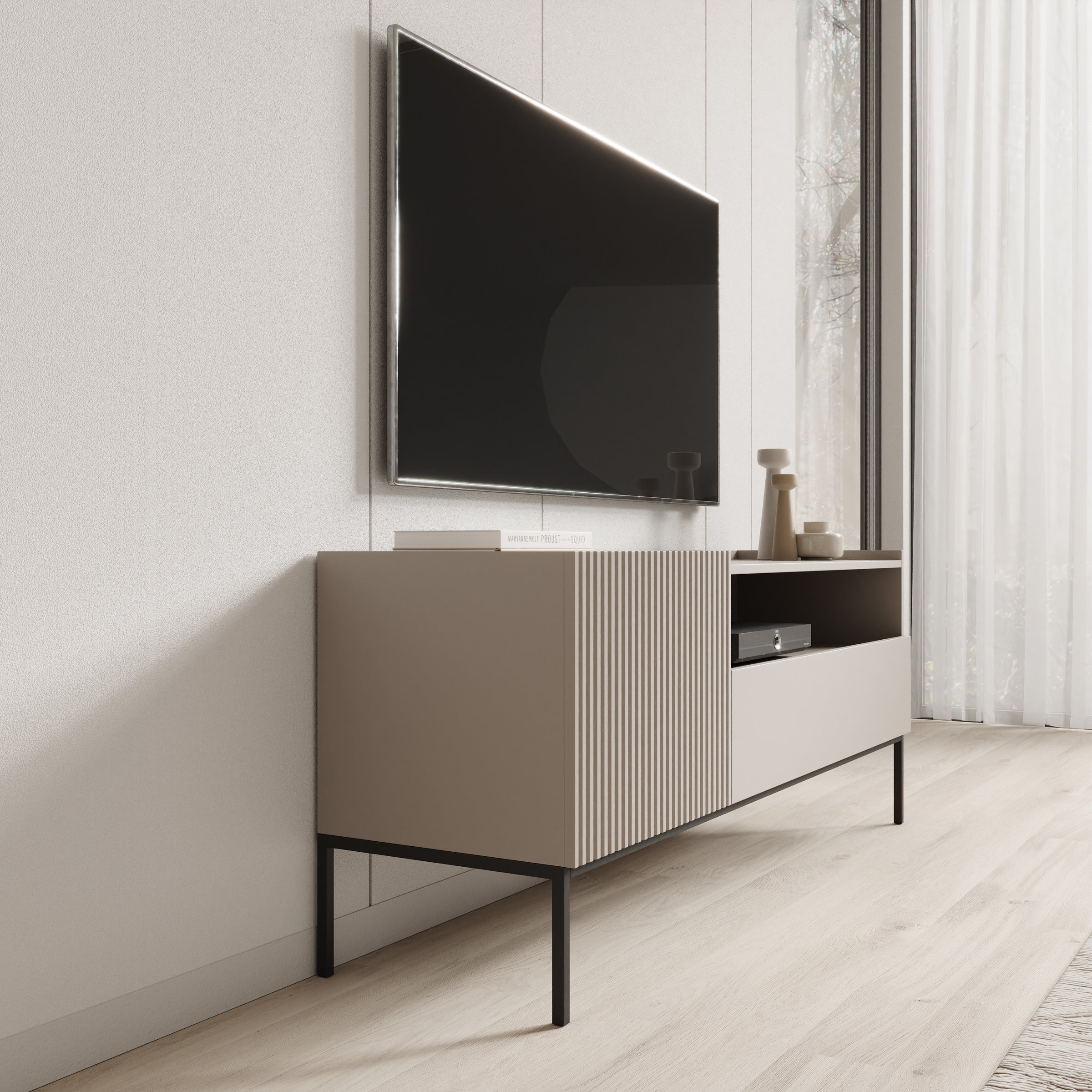 Capri - TV-Meubel - Beige - 150x42x60 cm