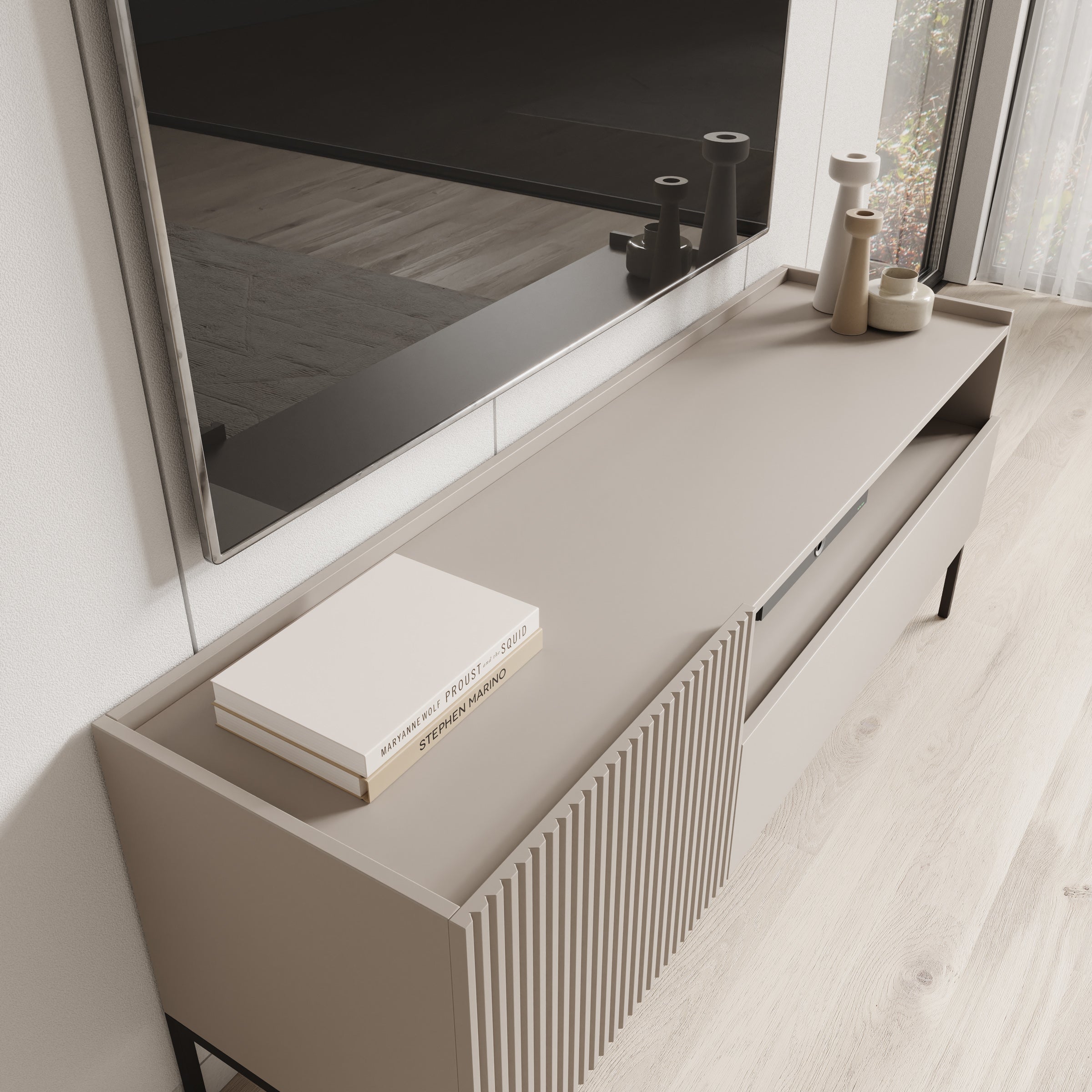 Capri - TV-Meubel - Beige - 150x42x60 cm