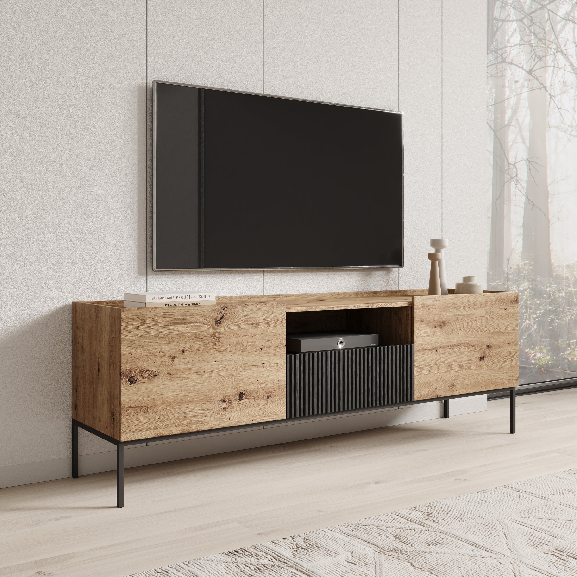 Capri - TV-Meubel - Eiken - 180x42x60 cm