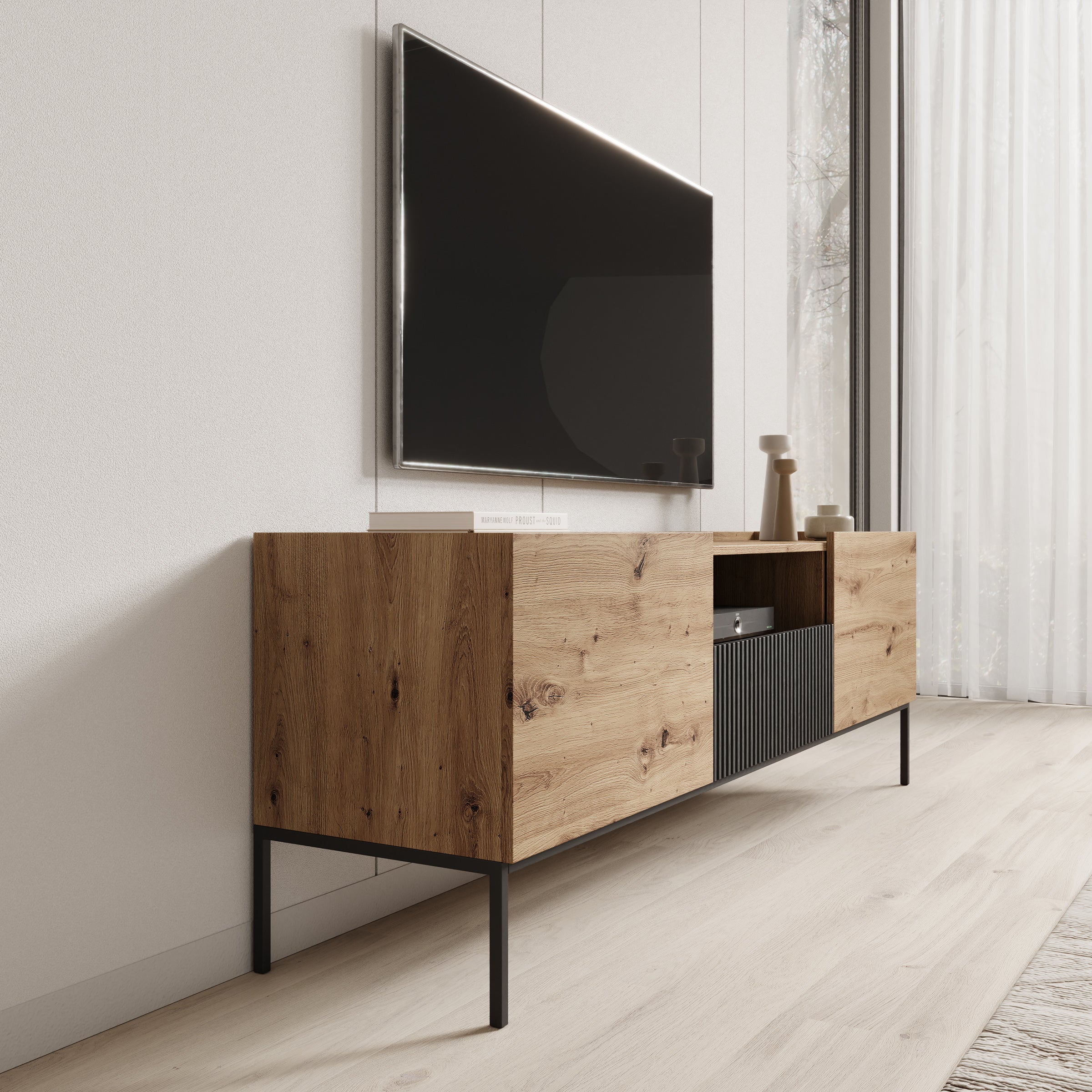 Capri - TV-Meubel - Eiken - 180x42x60 cm