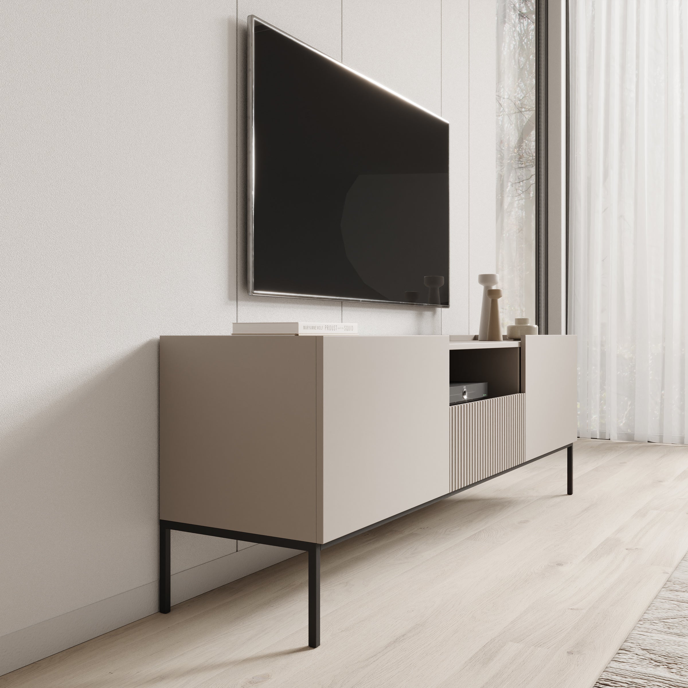 Capri - TV-Meubel - Beige - 180x42x60 cm
