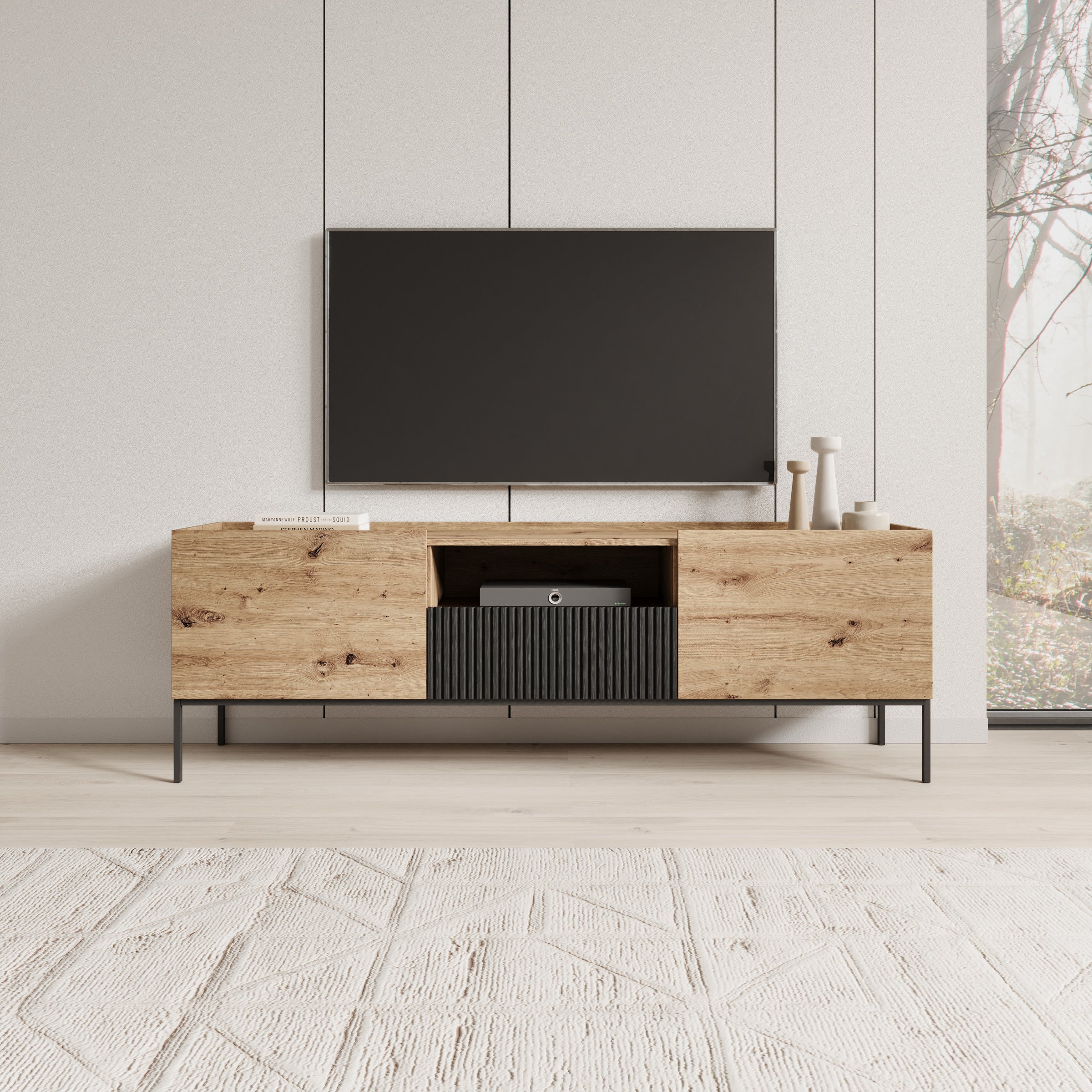 Capri - TV-Meubel - Eiken - 180x42x60 cm