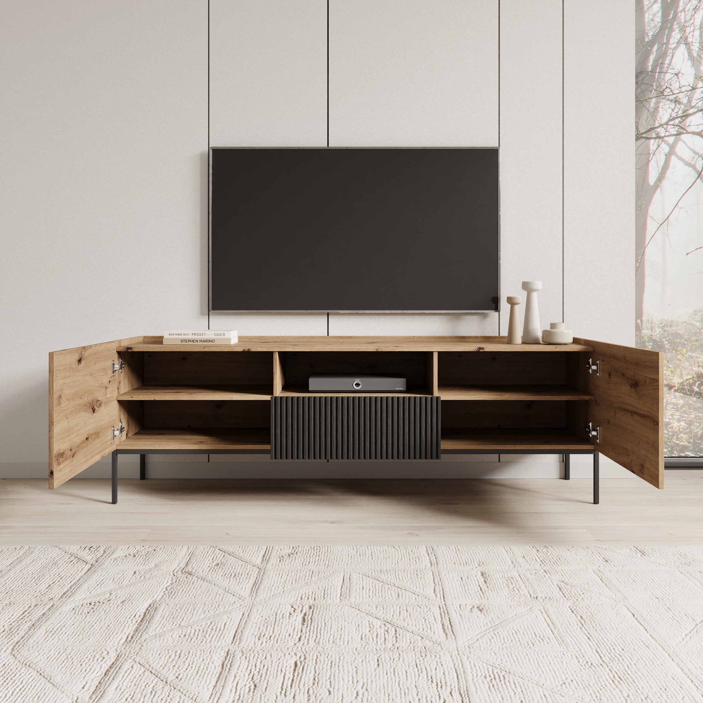 Capri - TV-Meubel - Eiken - 180x42x60 cm