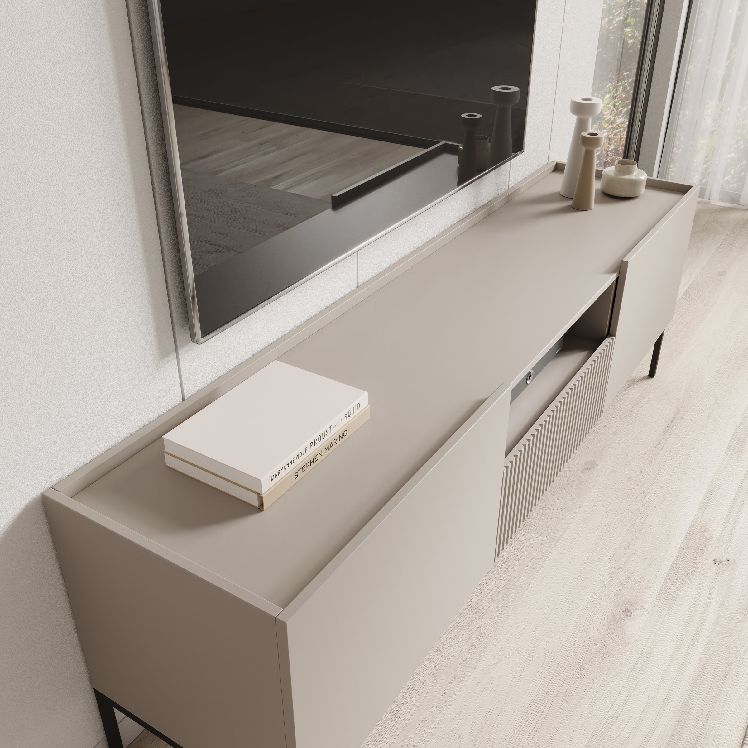 Capri - TV-Meubel - Beige - 180x42x60 cm