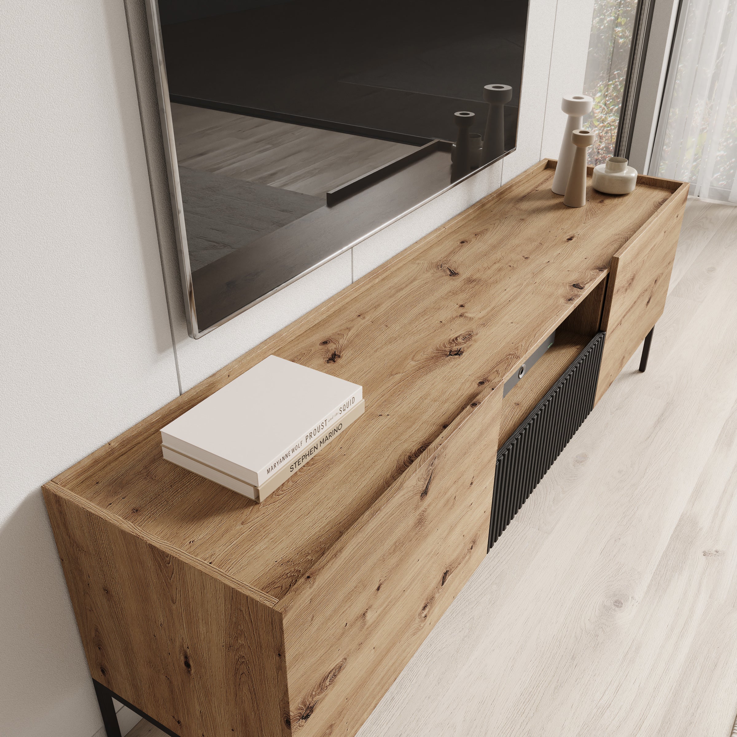 Capri - TV-Meubel - Eiken - 180x42x60 cm