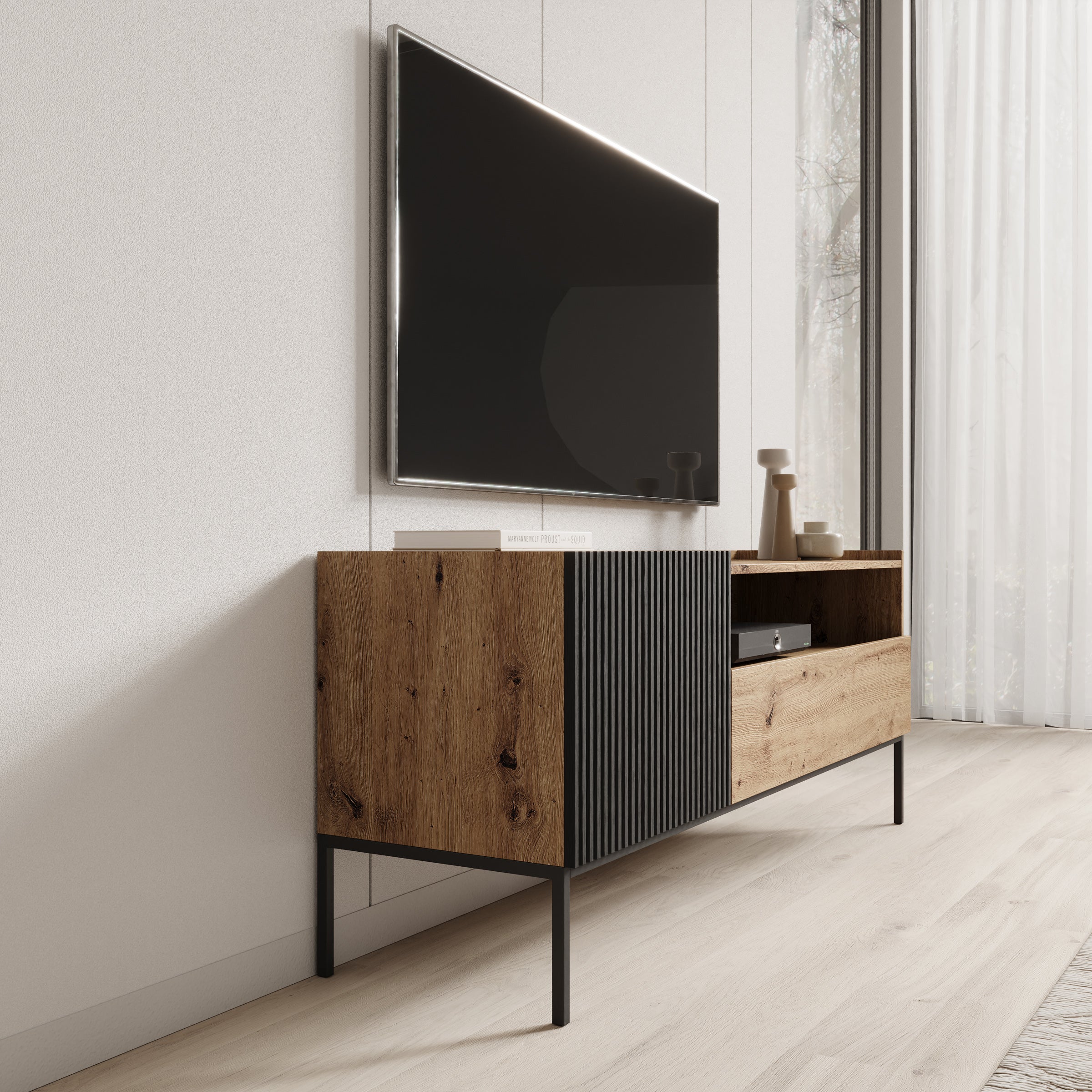 Capri - TV-Meubel - Eiken - 150x42x60 cm