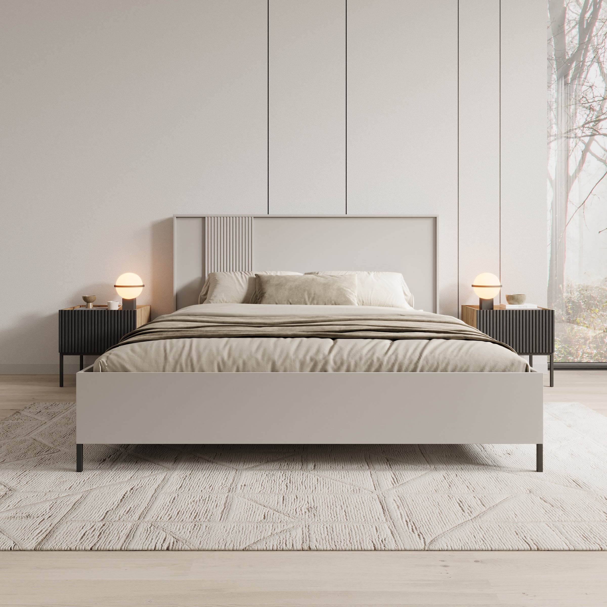 Capri - Tweepersoonsbed - Beige - 160x200 cm