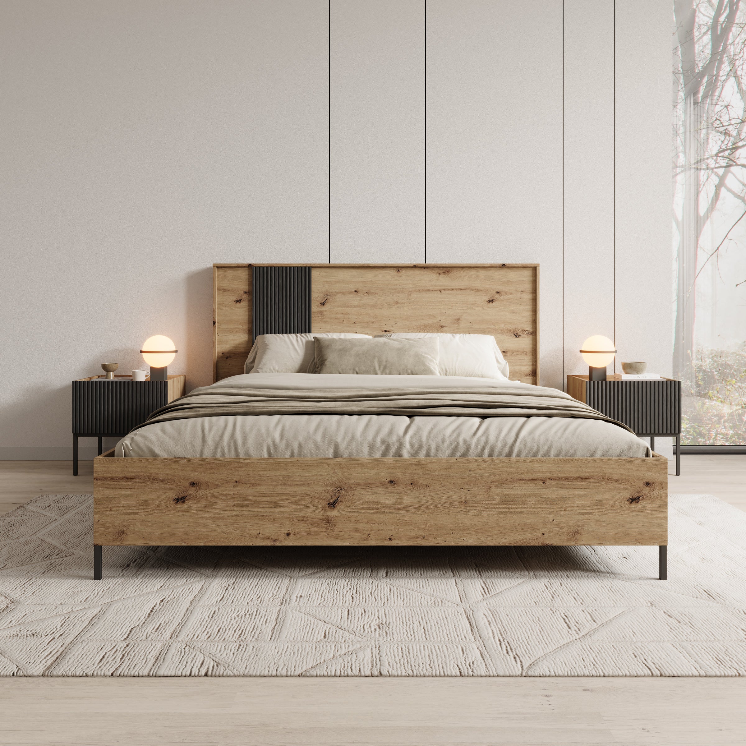 Capri - Tweepersoonsbed - Eiken - 160x200 cm