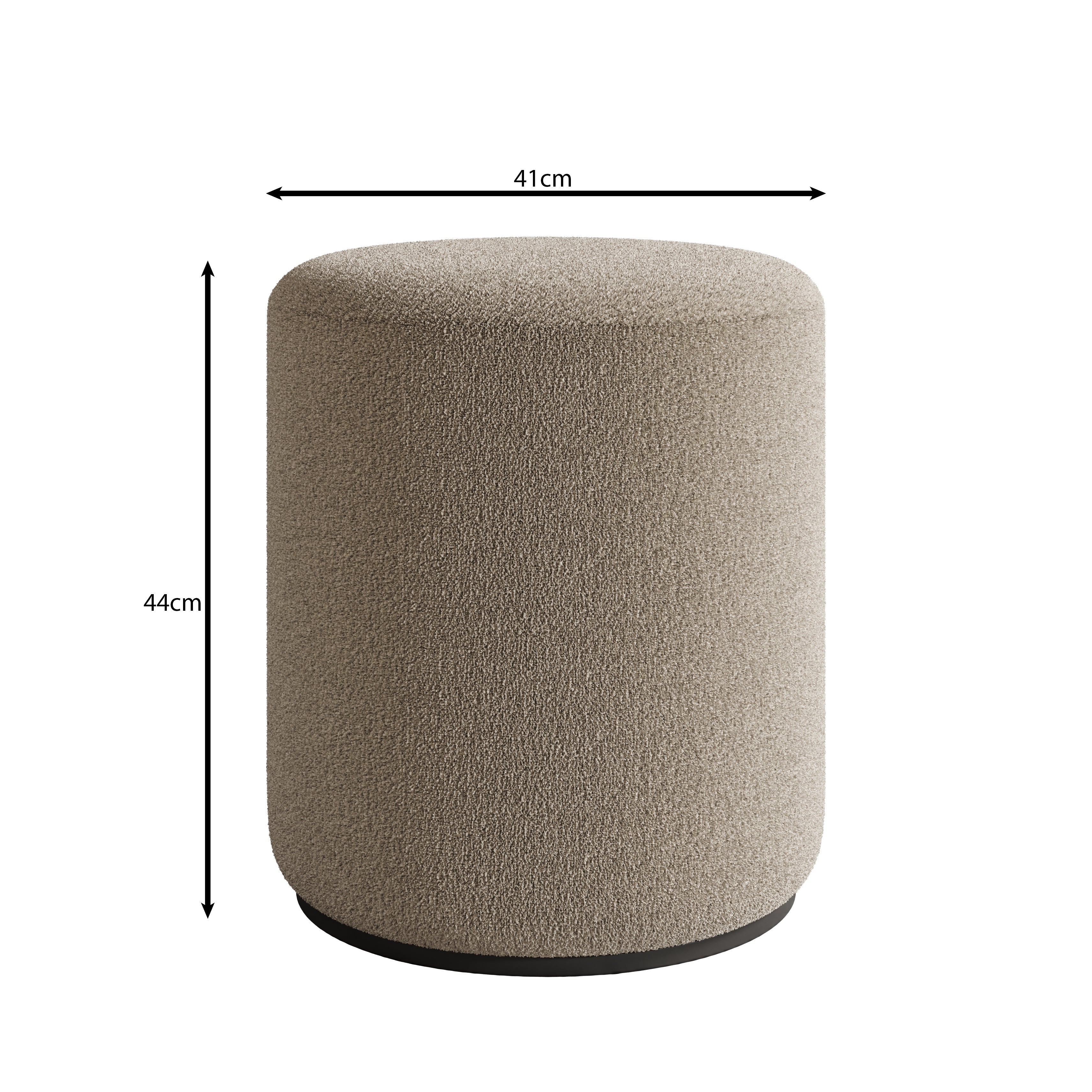 Caracas - Poef - Stof beige - 41x41x44 cm
