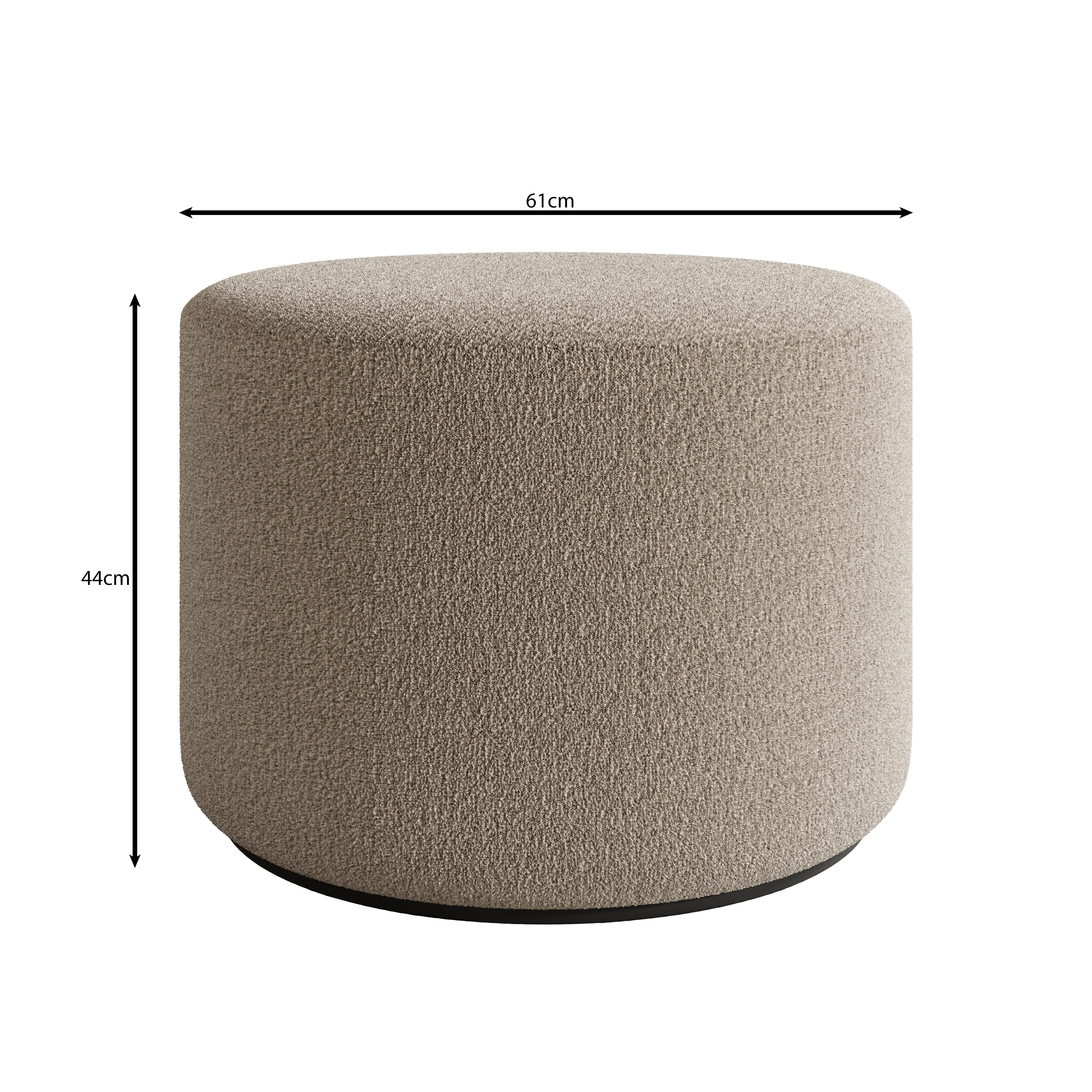 Caracas - Poef - Stof beige - 61x61x44 cm