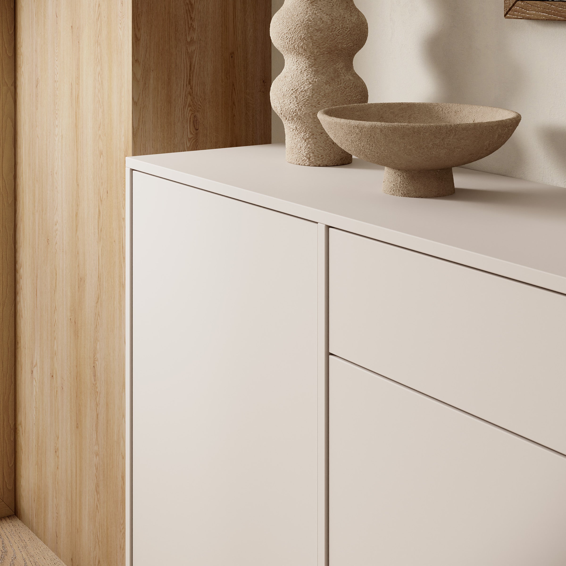 Cavero - Dressoir - Beige - 209x37x83 cm