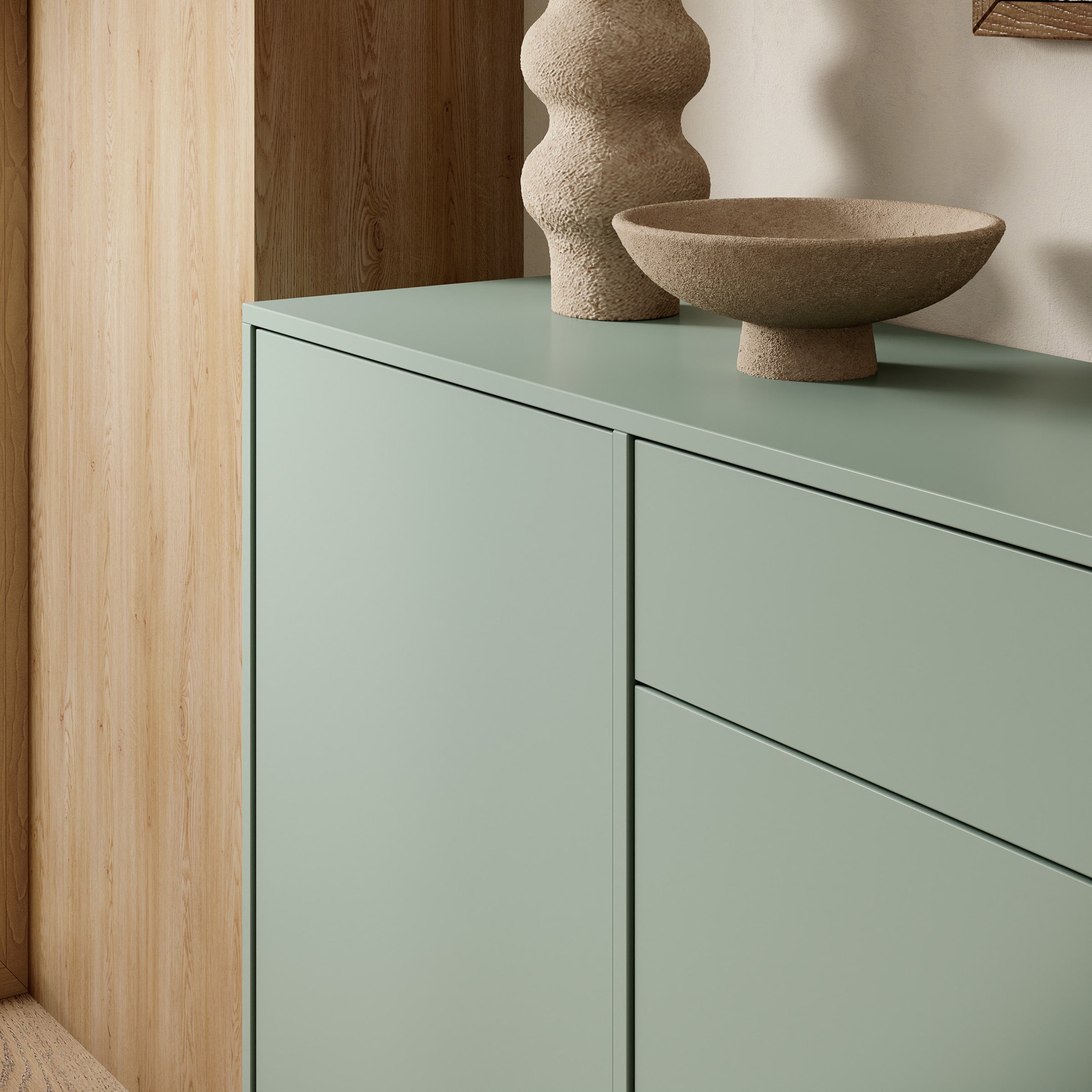Cavero - Dressoir - Groen - 209x37x83 cm