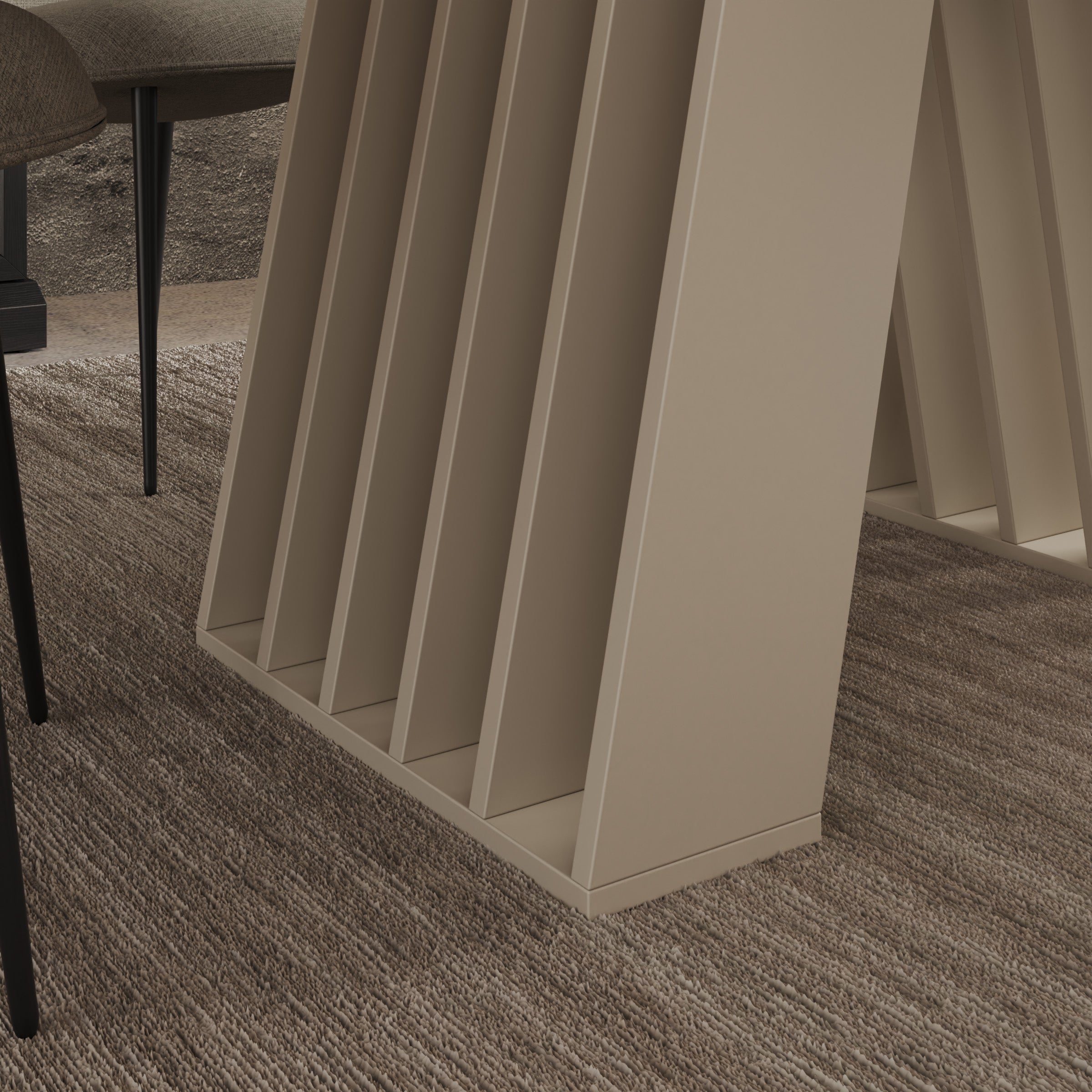 Cavero - Eetkamertafel  - Uitschuifbaar - Beige - 120-160x80x75 cm