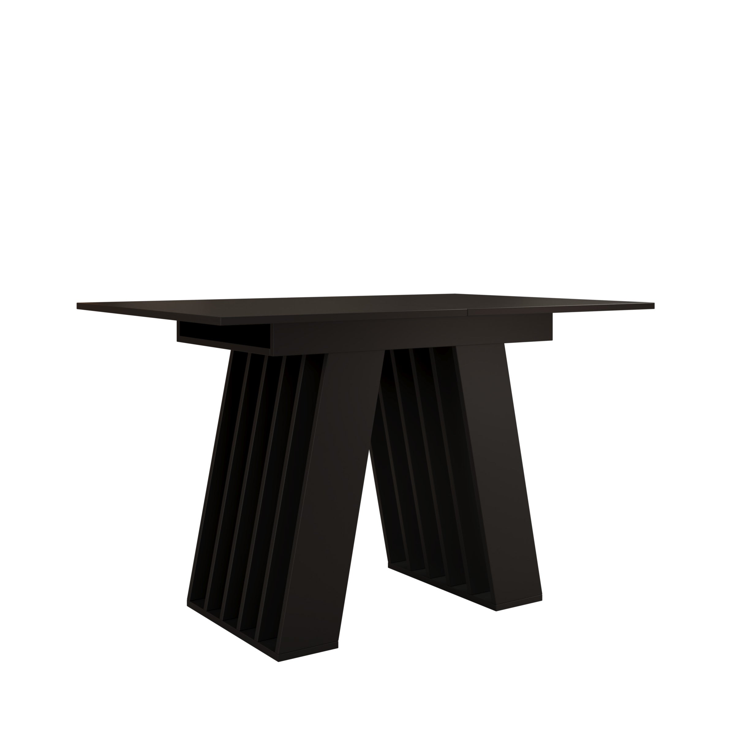 Cavero - Eetkamertafel - Uitschuifbaar - Zwart - 120-160x80x75 cm