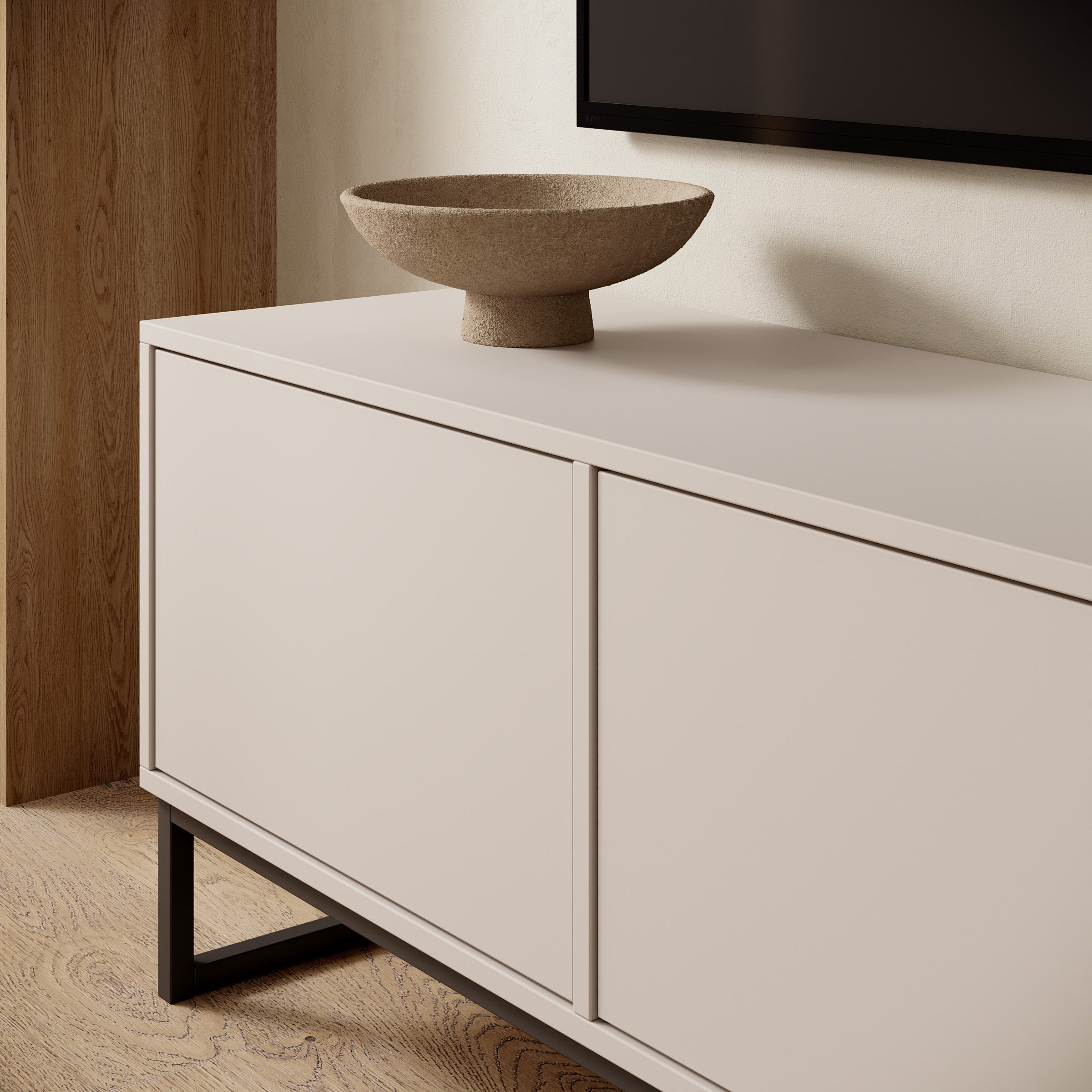 Cavero - TV-Meubel - Beige - 157x37x50 cm