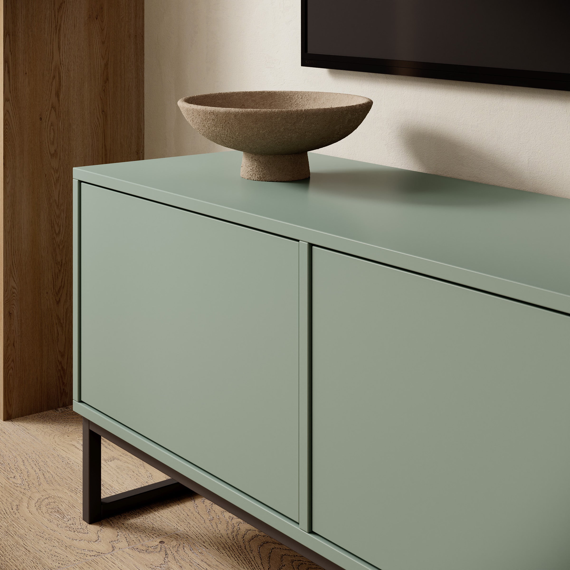 Cavero - TV-Meubel - Groen - 157x37x50 cm
