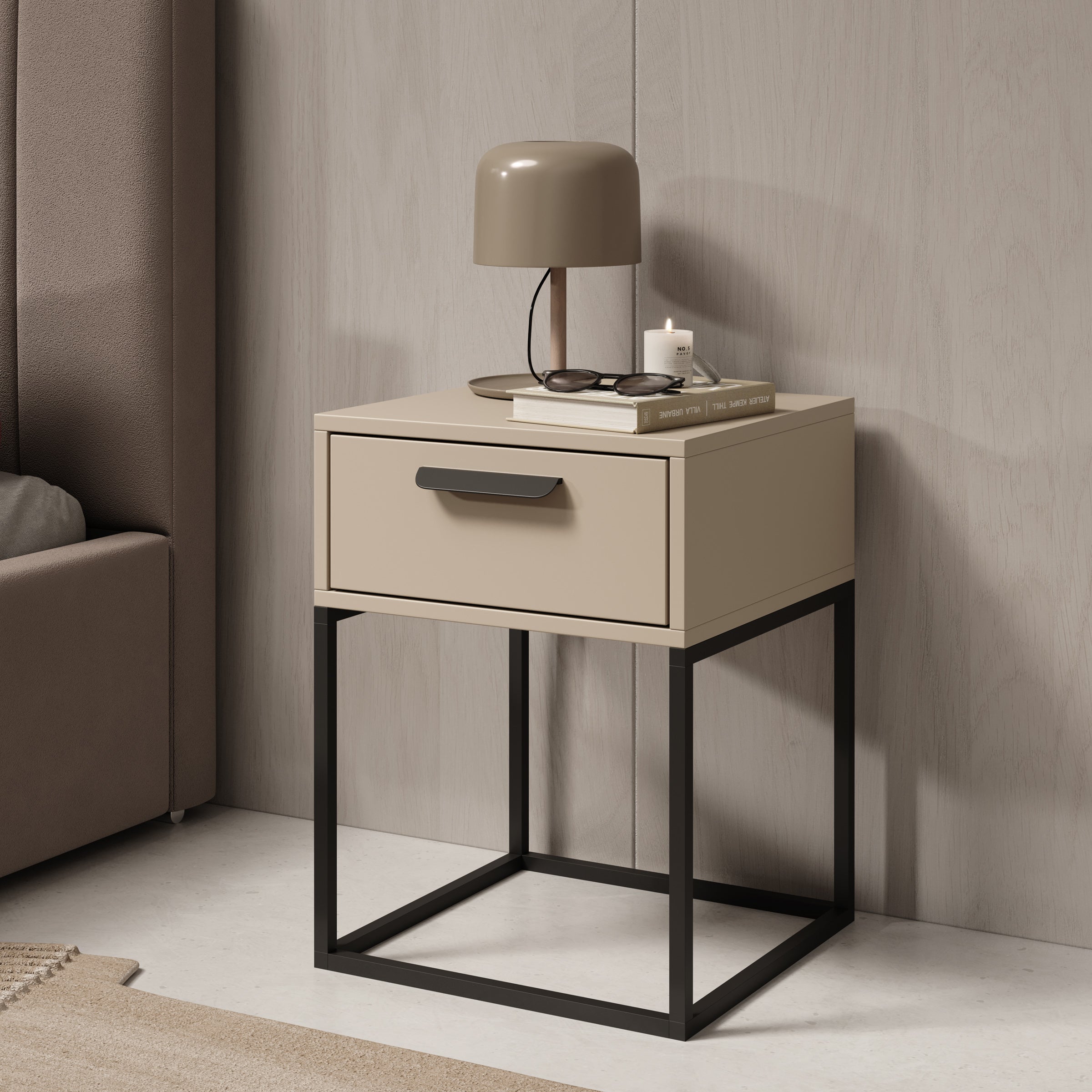 Cebu - Nachtkastje - Beige - 40x39x52 cm