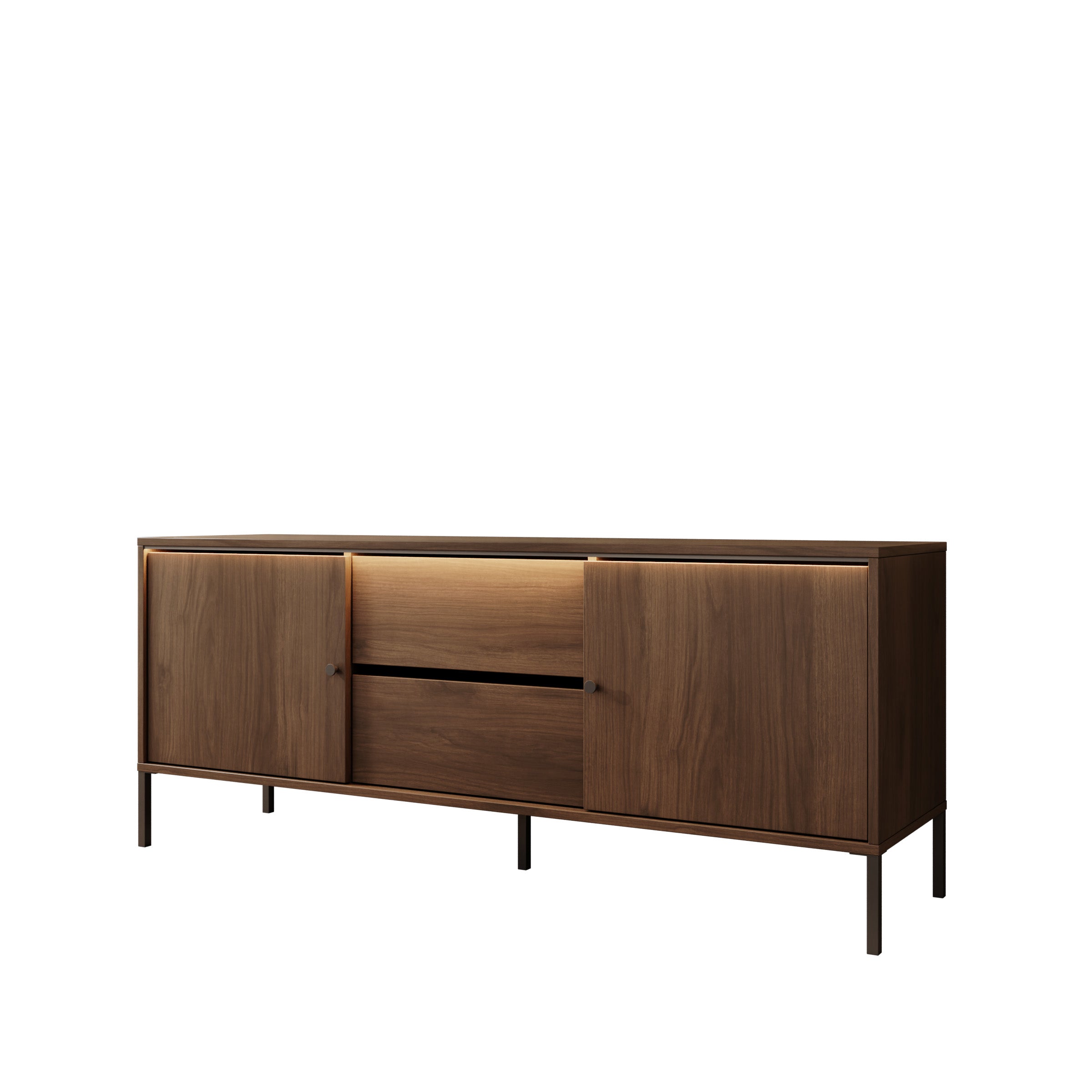 Charro - TV-Meubel met verlichting - Walnootpatroon - 150x40x61 cm
