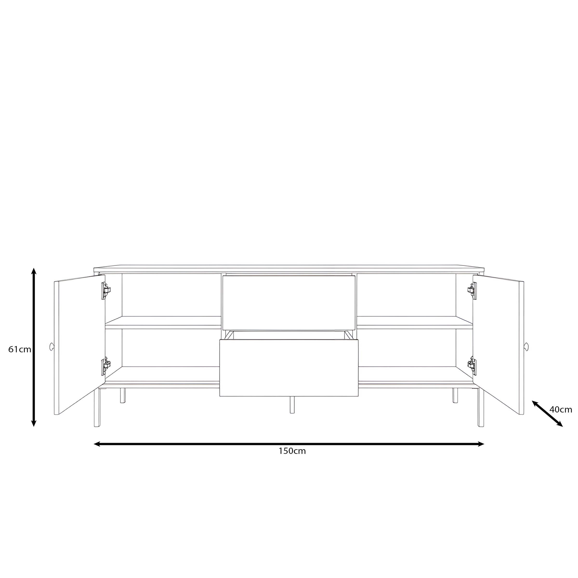 Charro - TV-Meubel met verlichting - Walnootpatroon - 150x40x61 cm