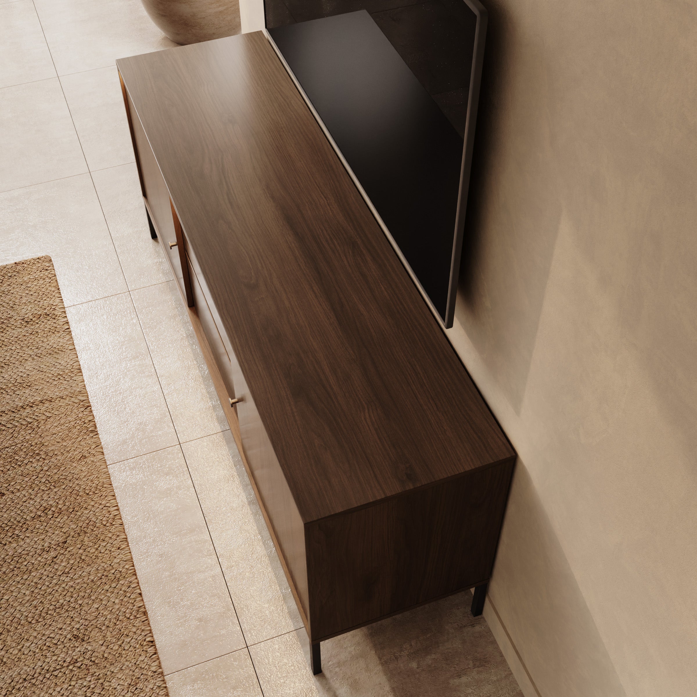 Charro - TV-Meubel met verlichting - Walnootpatroon - 150x40x61 cm