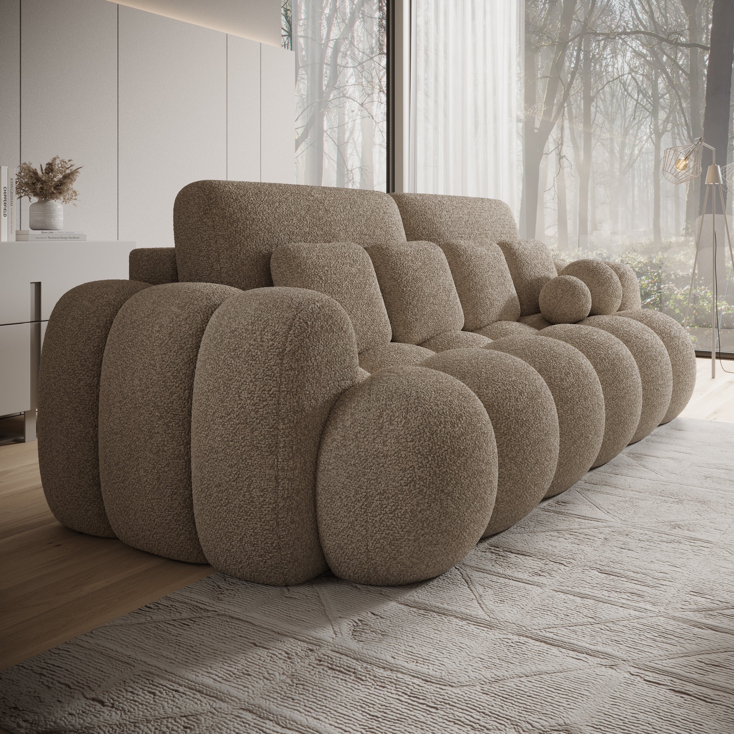 Chios - 3-zitsbank - Stof beige - 256x119x105 cm