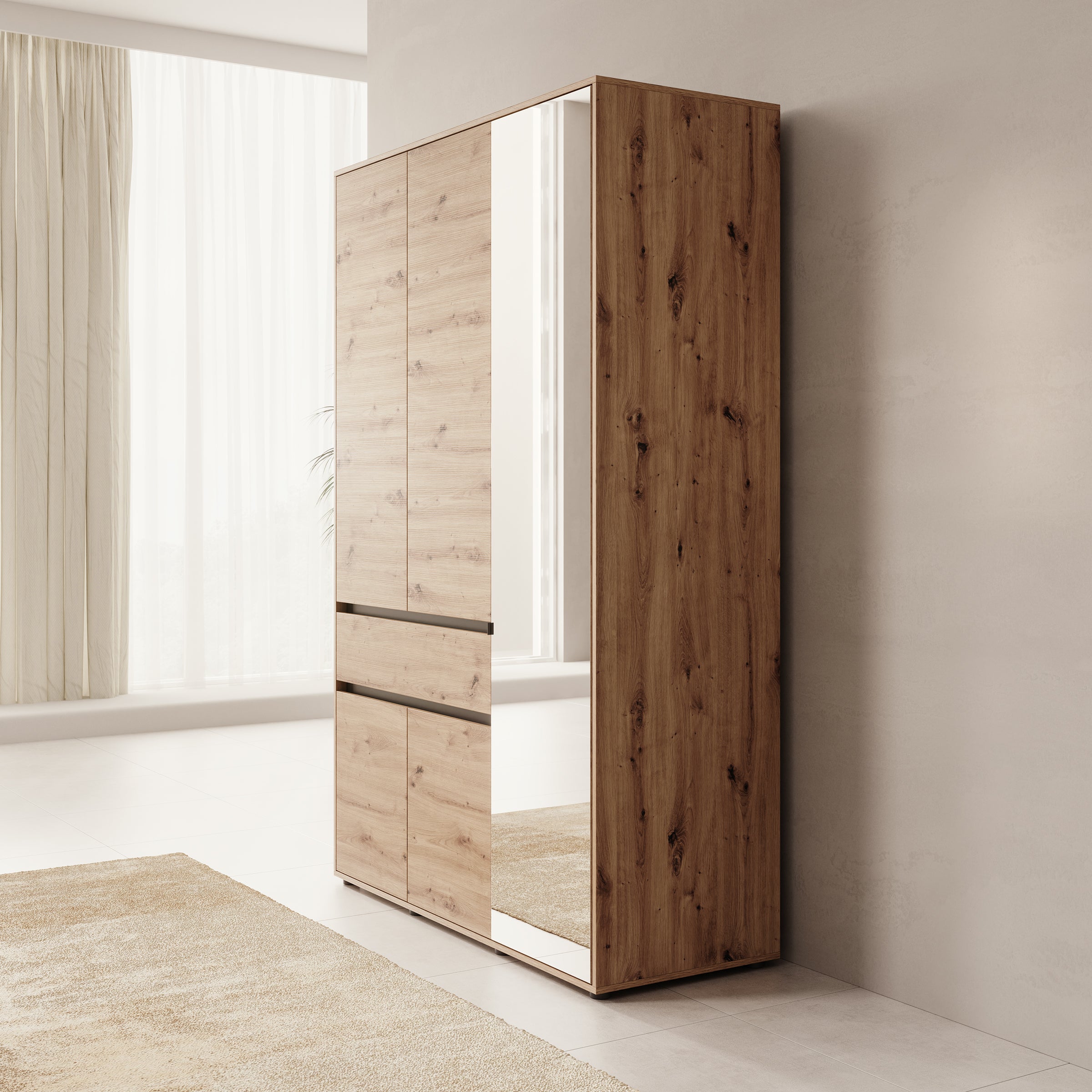 Cirelle - Kledingkast 3-deurs - Eikenpatroon - 138x55x211 cm