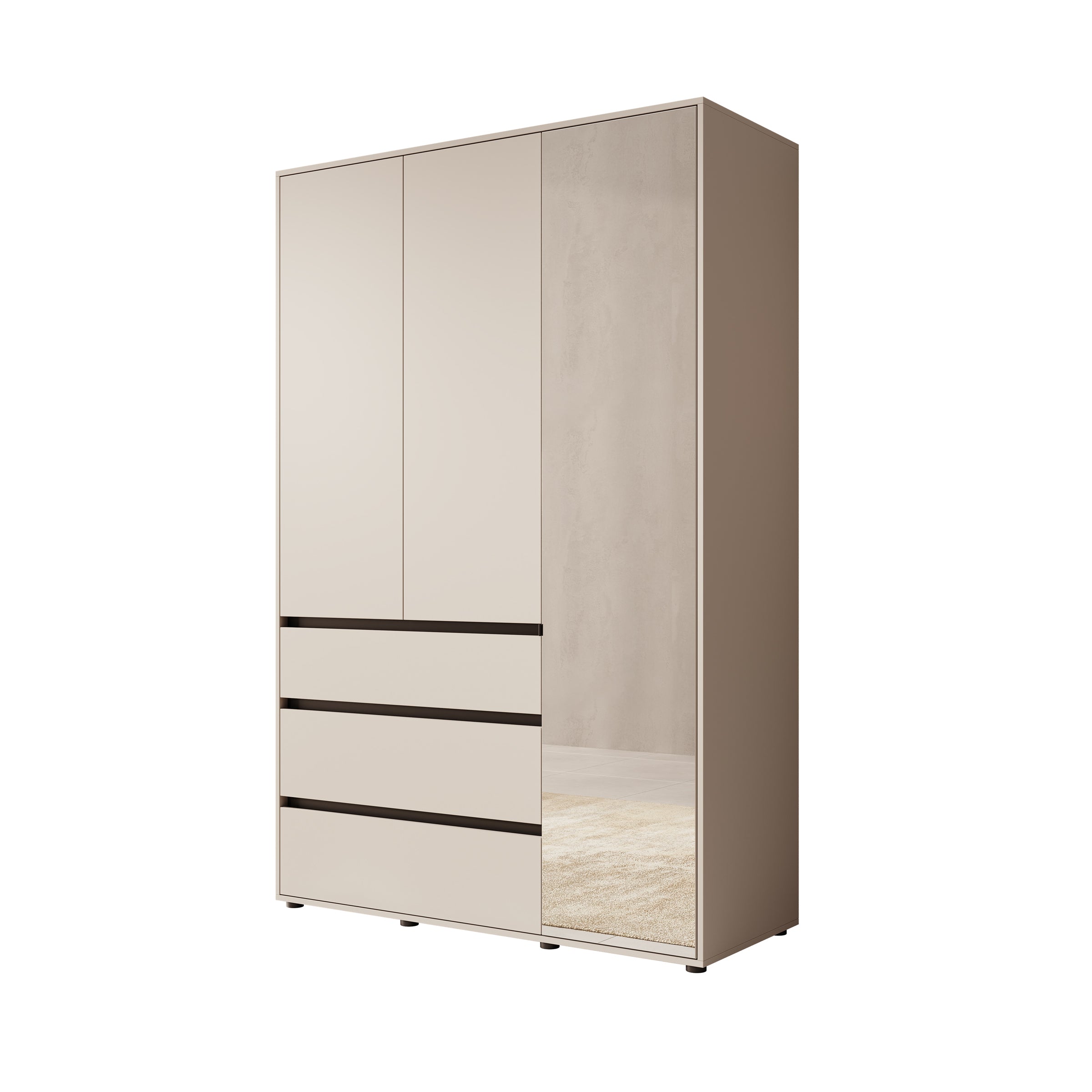 Cirelle 2 - Kledingkast 3-deurs - Beige - 138x55x211 cm